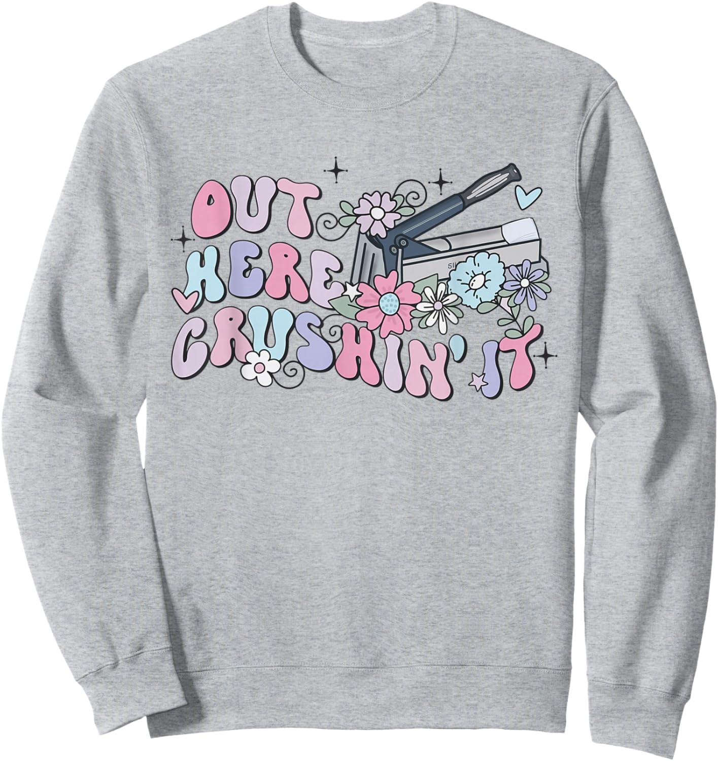 Retro Groovy Flower Medication Aide Out Here Crushin' It LPN Sweatshirt - Sweatshirt | Ash