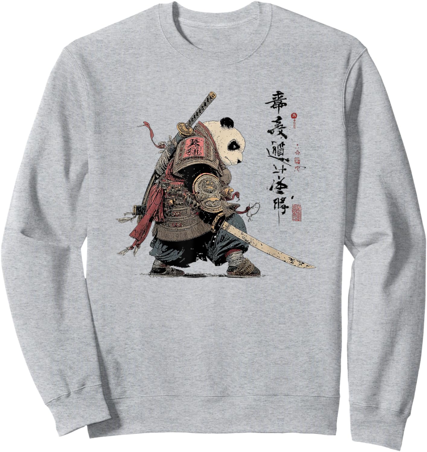 Panda Samurai Sweatshirt - Sweatshirt | Ash