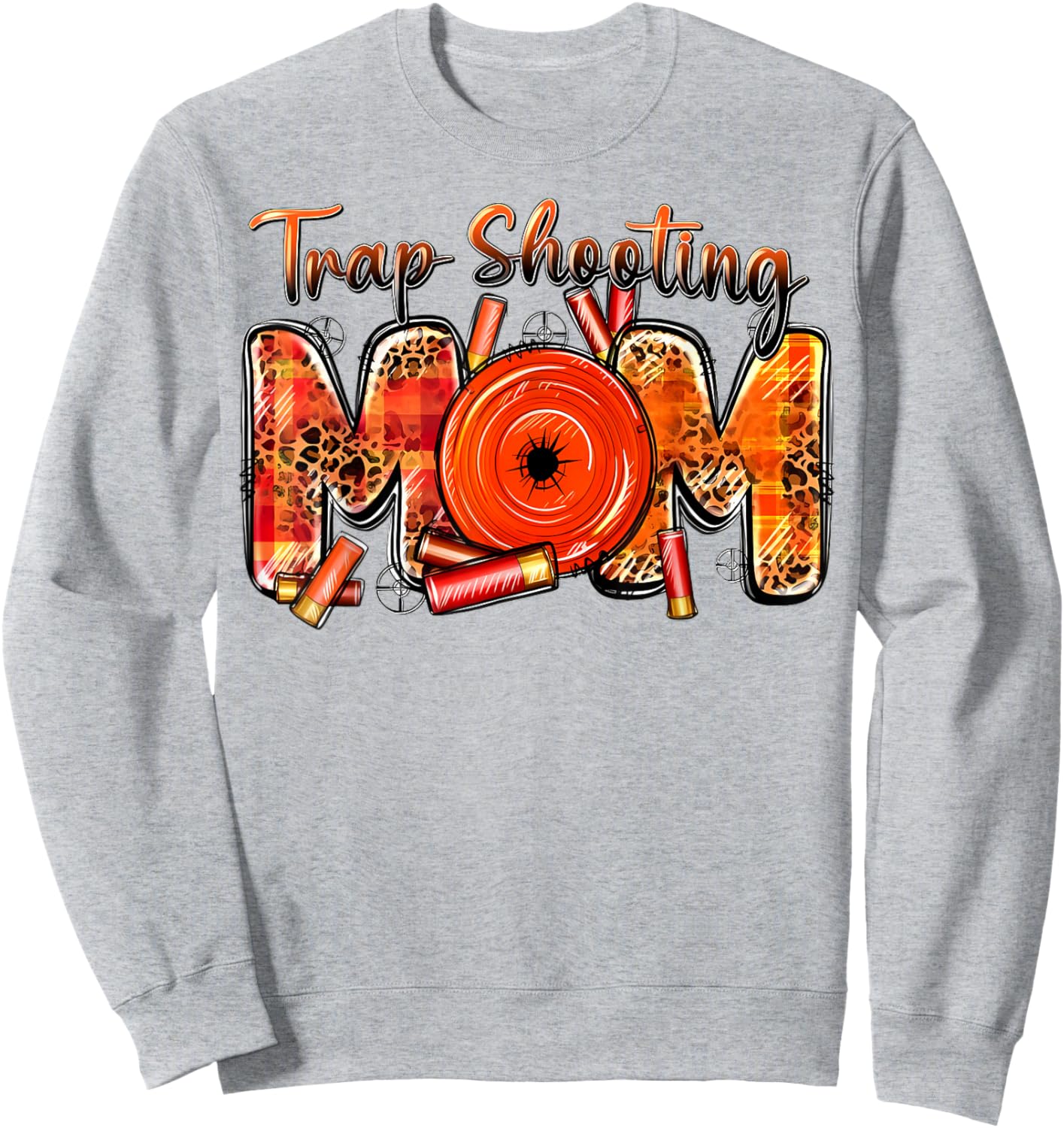 Trap Shooting Mom Western Leopard Mother's Day Hunting Gifts Sweatshirt - Sweatshirt | Ash