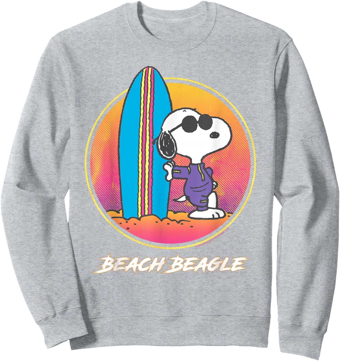 Peanuts Snoopy Aloha Disco Beach, Sommerspaß, Surfsport Sweatshirt - Sweatshirt | Ash