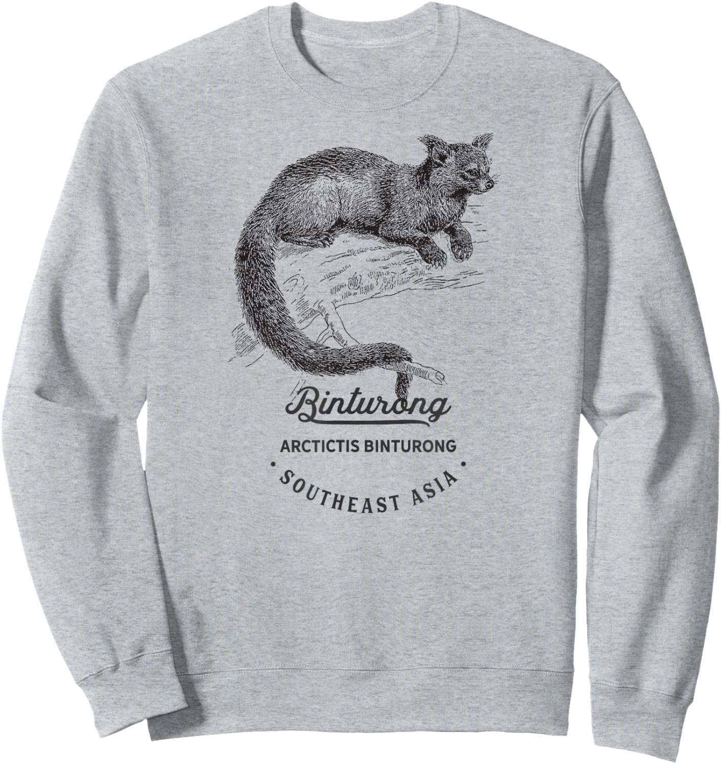Binturong Cute Vintage Animal Print Birthday Child Woman Sweatshirt - Sweatshirt | Ash