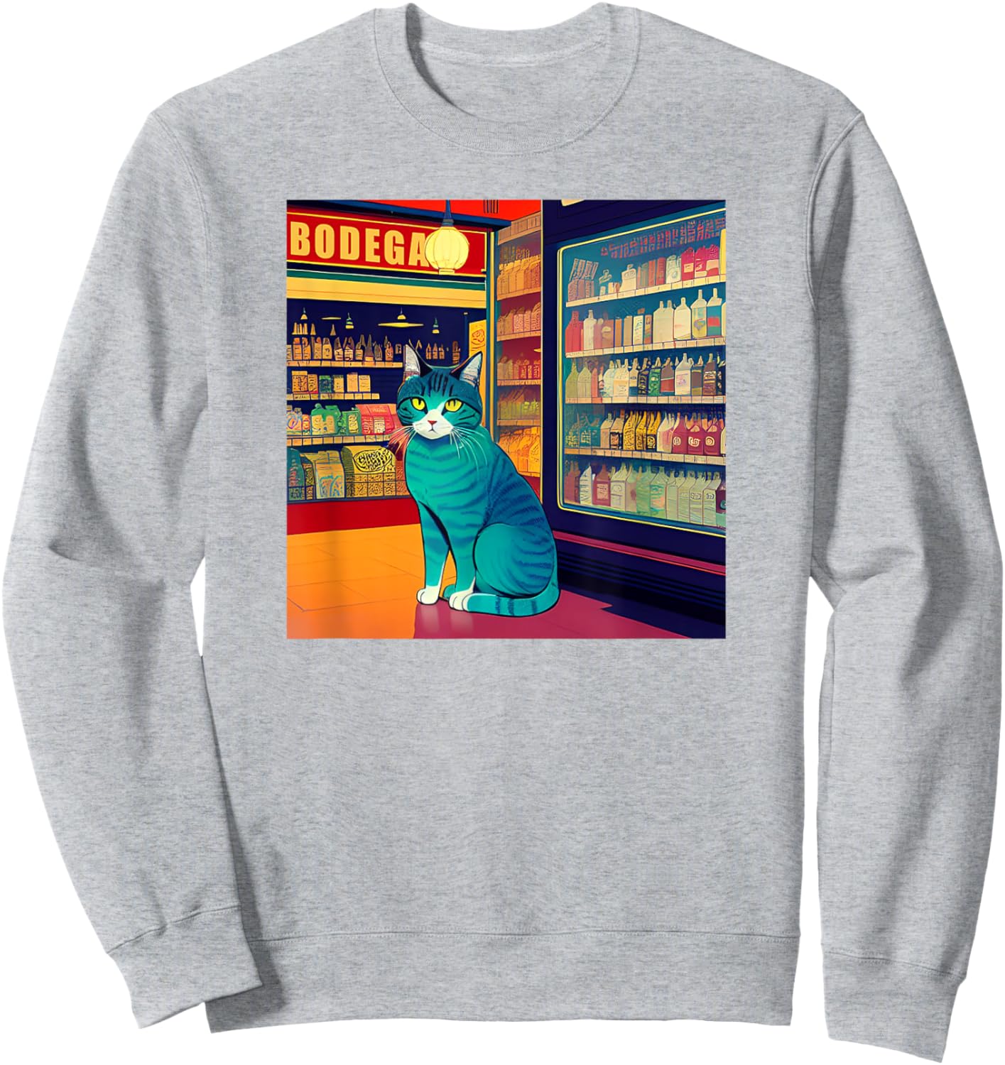 Cool Bodega Cat Meme Sweatshirt - Sweatshirt | Ash