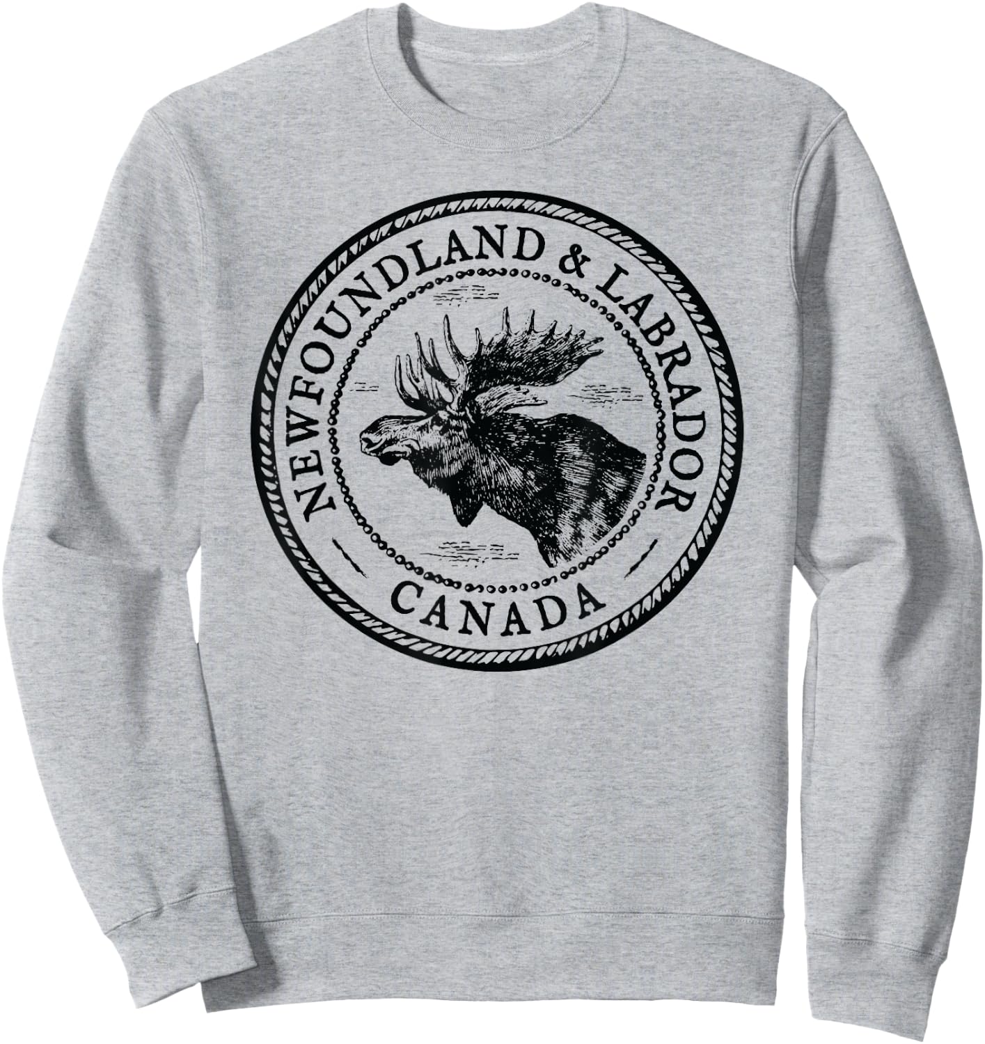 Moose Antlers Art Lovers Gift, Newfoundland & Labrador Moose Sweatshirt - Sweatshirt | Ash
