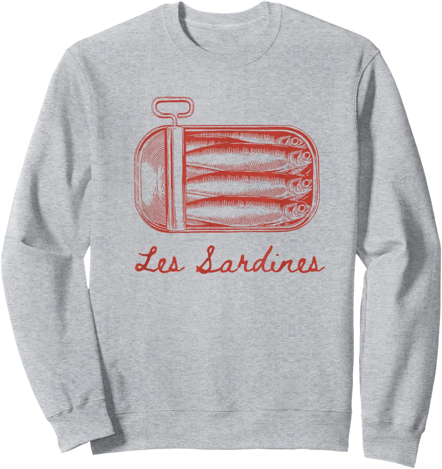 Les Sardines Fisherman Aesthetic Coastal Sardine Fish Sweatshirt - Sweatshirt | Ash