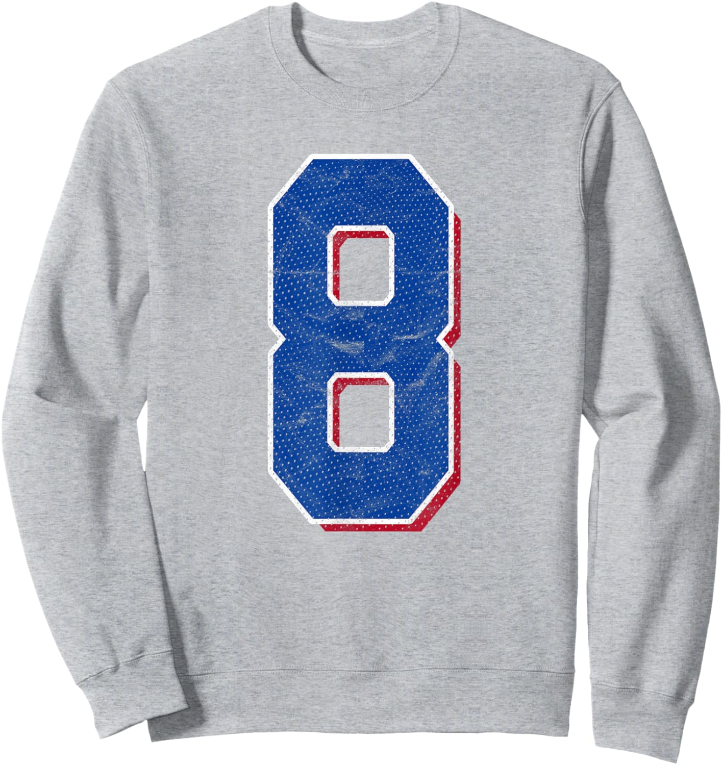 Number 8 Numbered Uniform Sports Team Jersey 8th Birthday Sweatshirt - Sweatshirt | Ash
