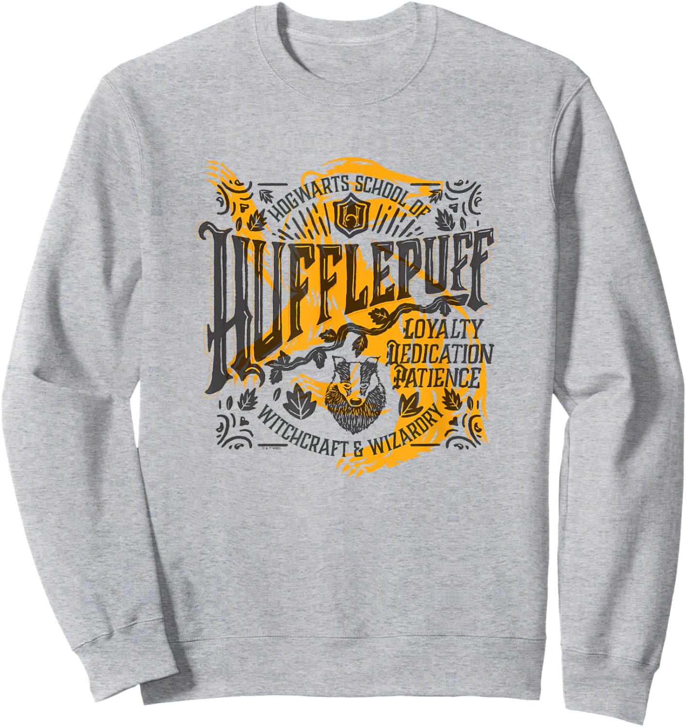 Harry Potter House of Hufflepuff Loyalty Dedication Patience Sweatshirt - Sweatshirt | Ash
