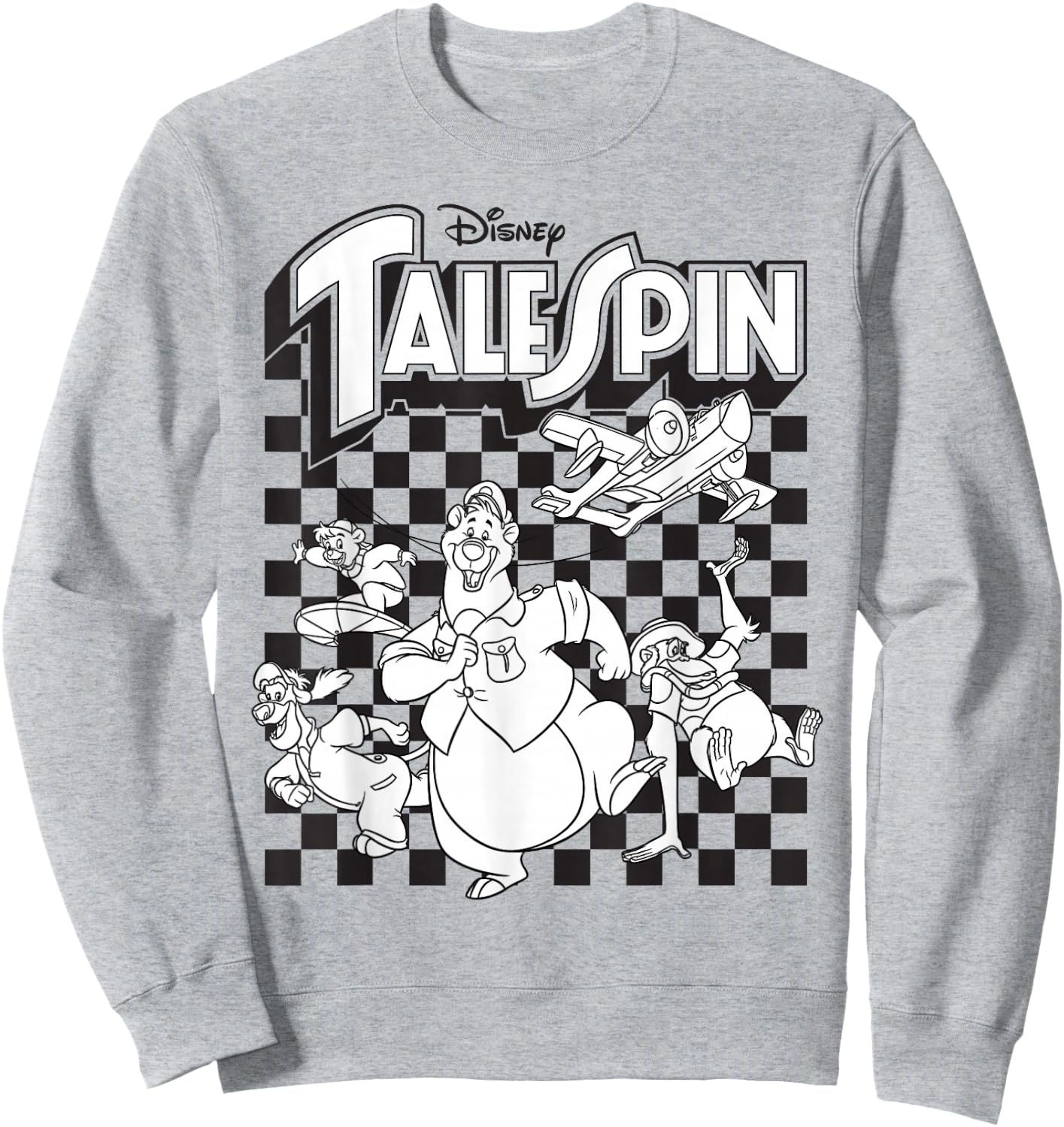 Talespin - Characters Checkered Sweatshirt - Sweatshirt | Ash