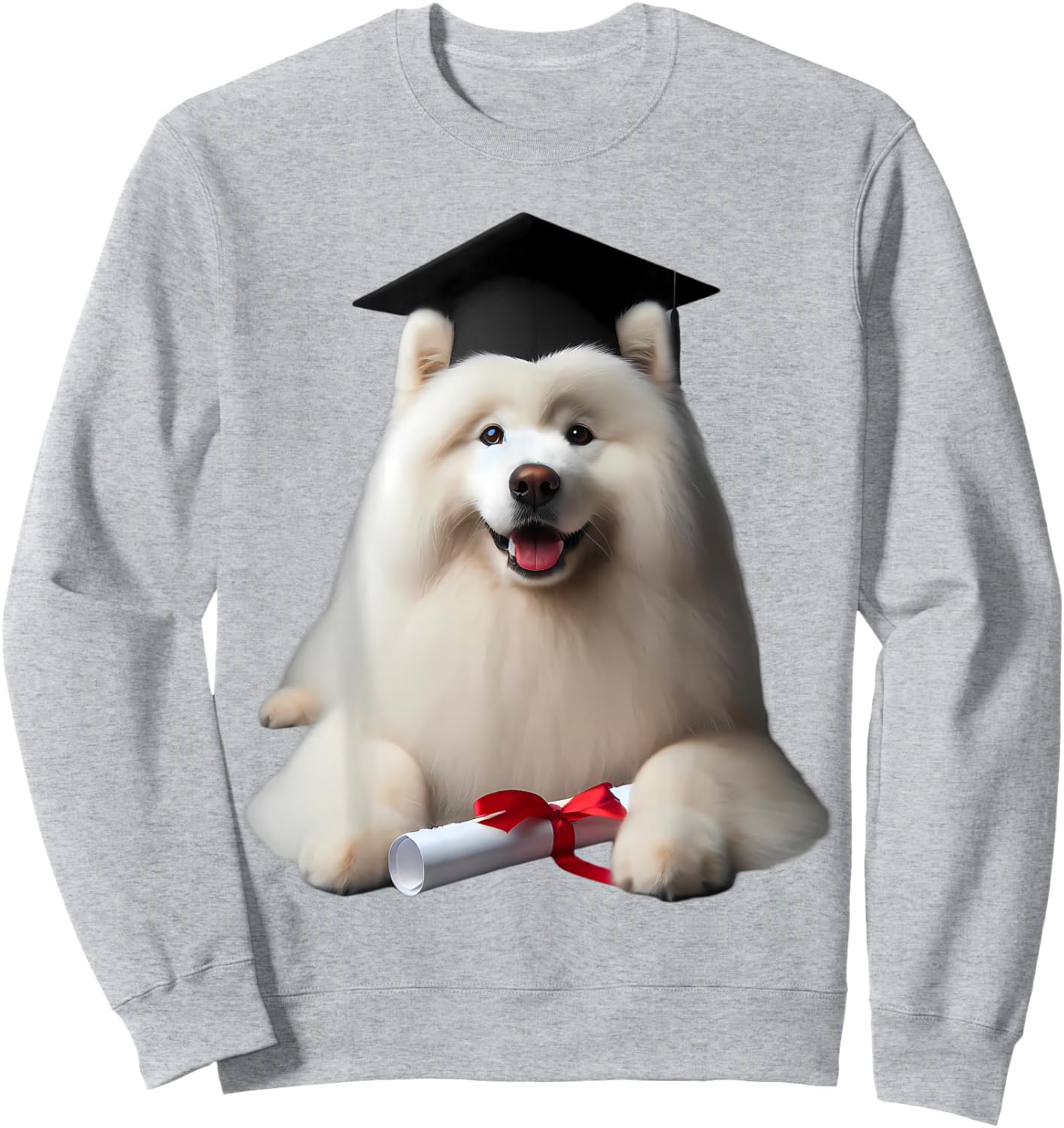Samoyed Dog Graduation Cap Training School Graduate Owner Men Women Kids Sweatshirt - Sweatshirt | Ash