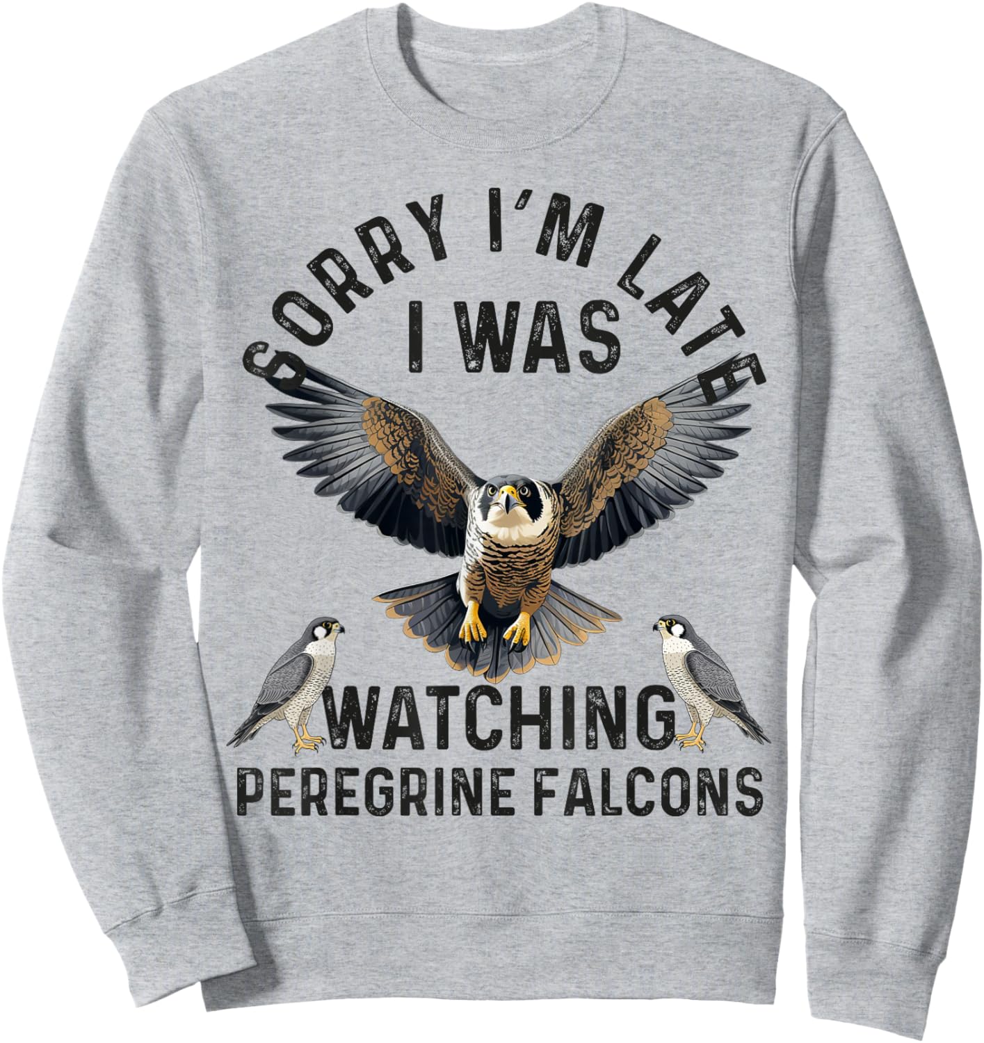 Peregrine Falcon Men Women Falconer Falconry BirdWatching Sweatshirt - Sweatshirt | Ash