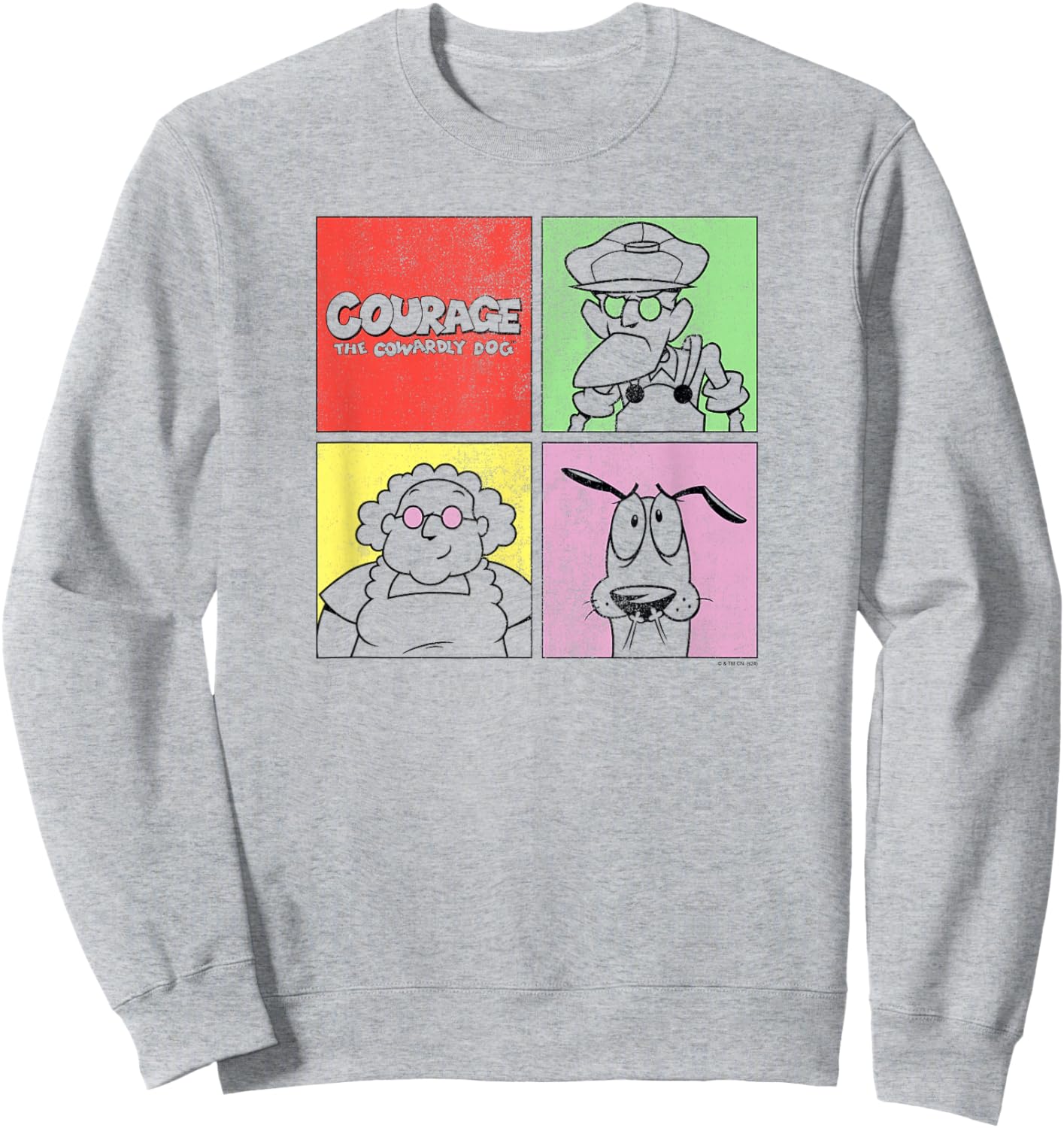 Courage The Cowardly Dog Family Pop Art Cartoon Sweatshirt - Sweatshirt | Ash
