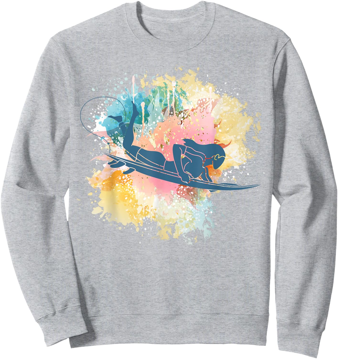 Surfing Girl Surfboard Water Sports Surf Surfer Women Sweatshirt - Sweatshirt | Ash
