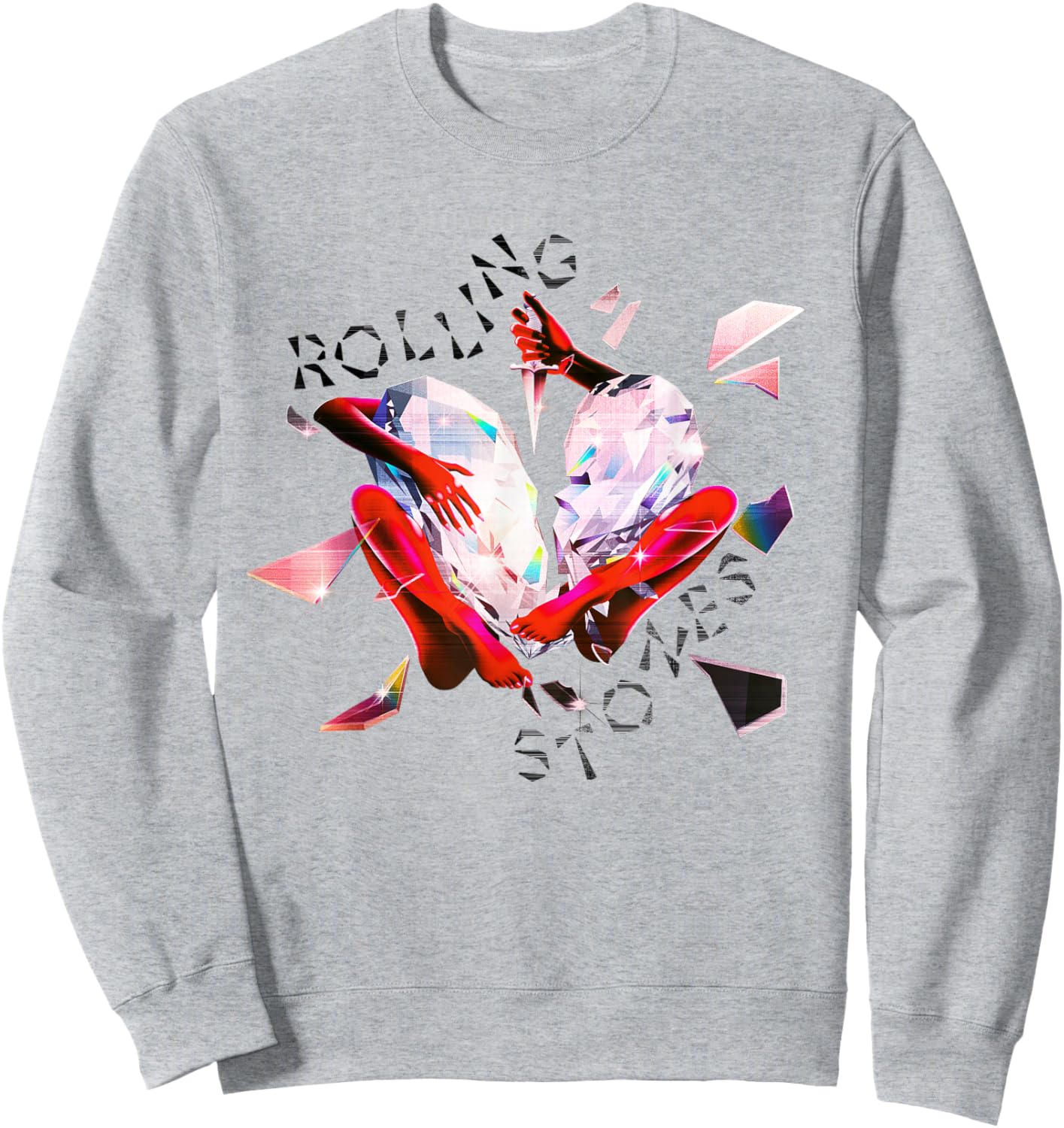 Official The Rolling Stones Exclusive Prism Heart Sweatshirt - Sweatshirt | Ash