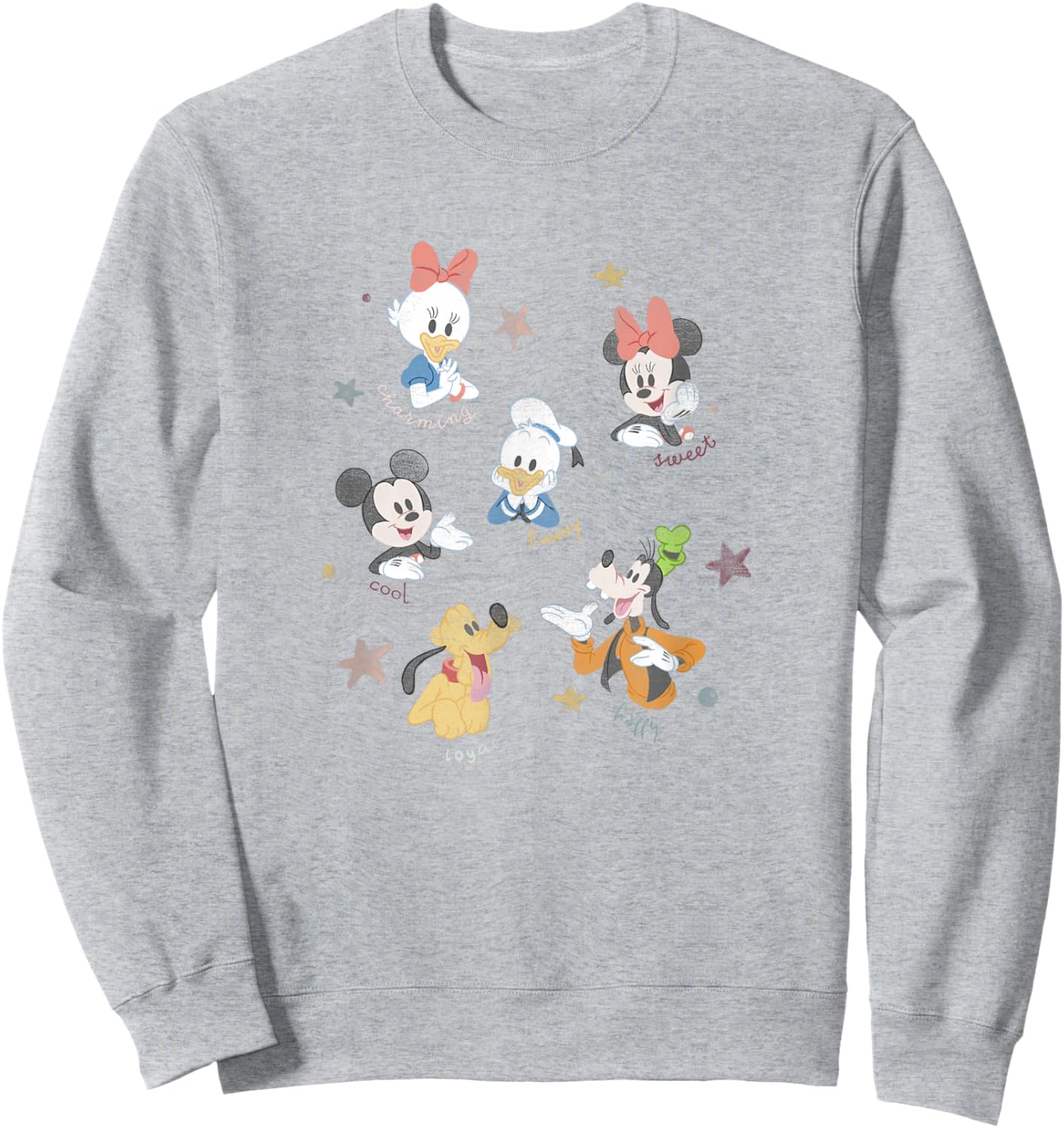 Disney Mickey And Friends Cute Vintage Character Icons Sweatshirt - Sweatshirt | Ash