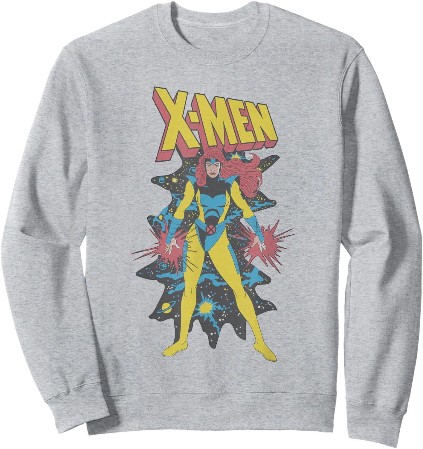Marvel X-Men 90's TV Show Jean Grey Vintage Space Poster Sweatshirt - Sweatshirt | Ash
