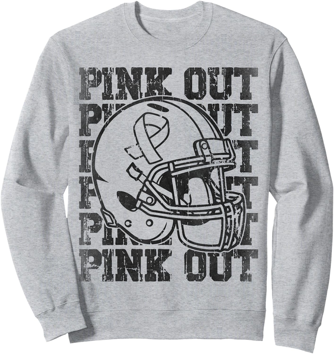 Pink Out Breast Cancer Awareness Football Mom Girls Sweatshirt - Sweatshirt | Ash