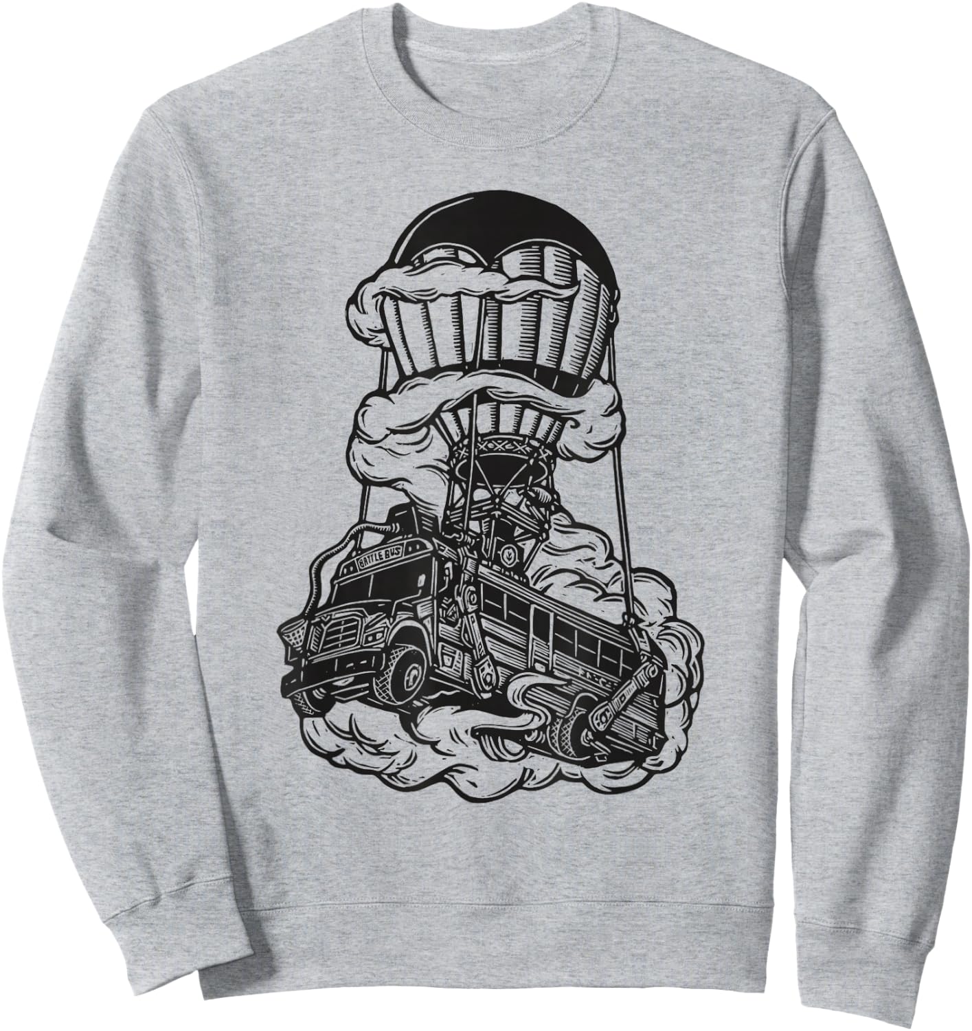 Fortnite Battle Bus Flying Line Art Sweatshirt - Sweatshirt | Ash