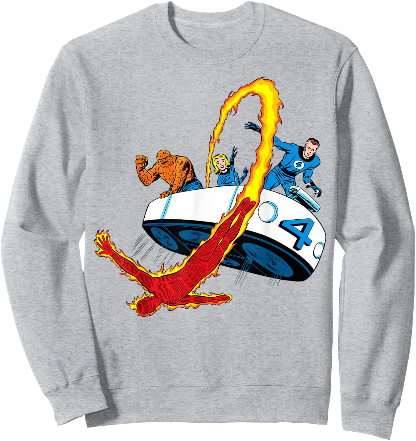 Marvel Fantastic Four Retro Fantasticar Team Small Sweatshirt - Sweatshirt | Ash