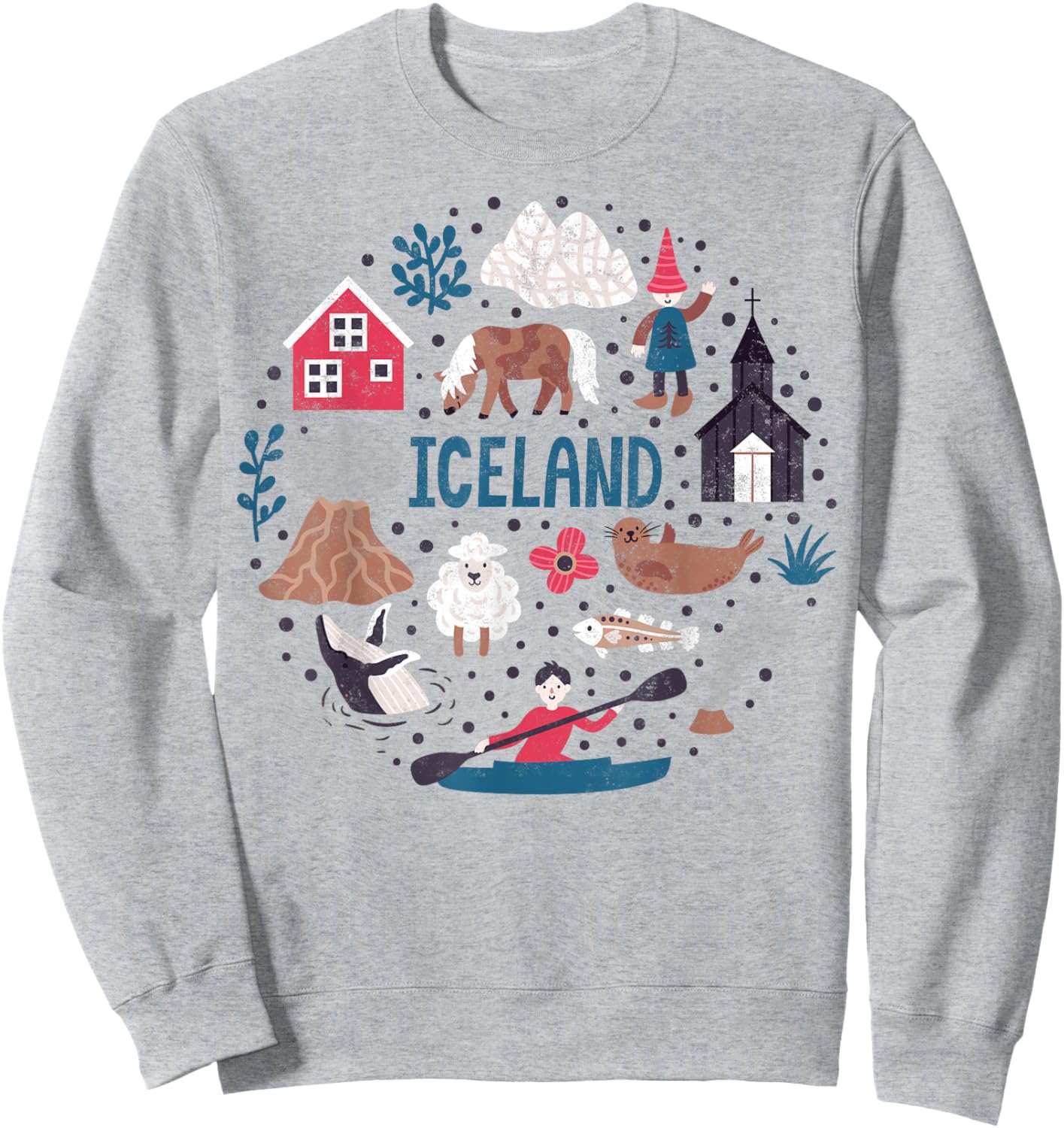 Travel Europe Iceland Reykjavik Family Vacation Souvenir , Small Sweatshirt - Sweatshirt | Ash
