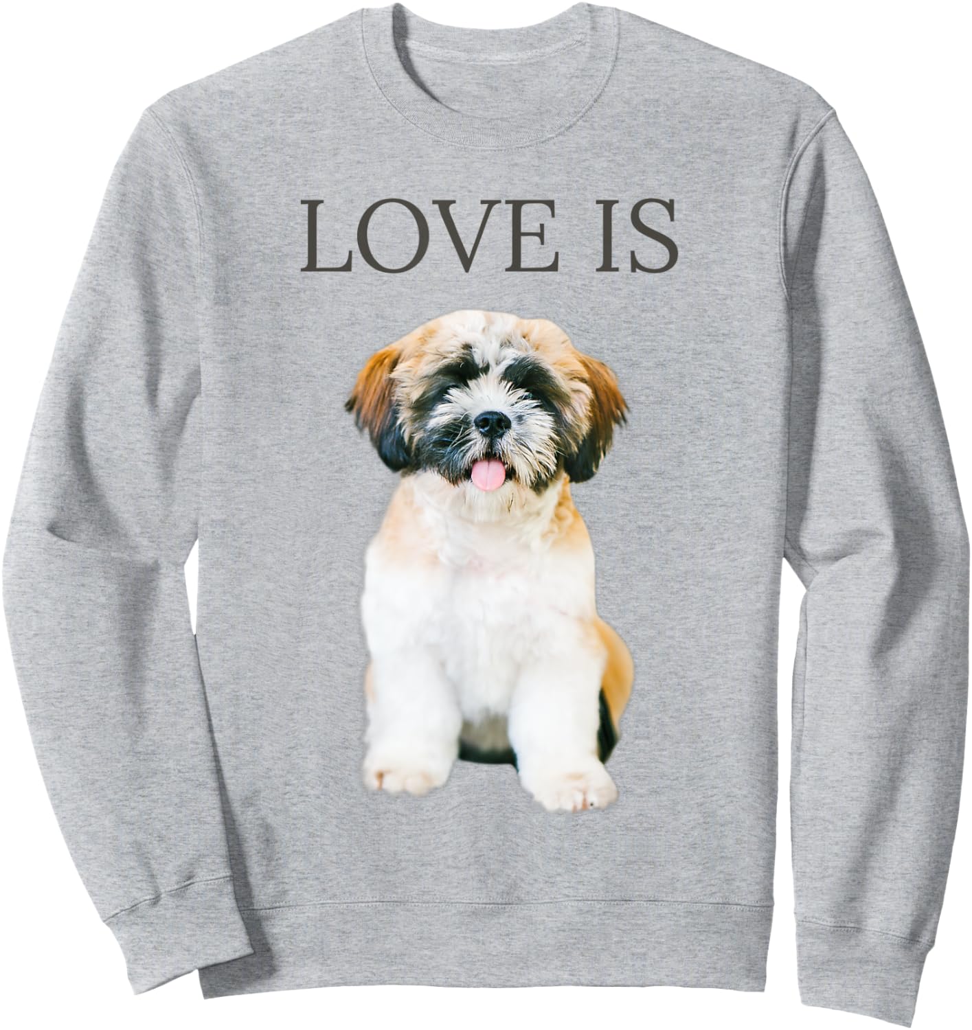 Shih Tzu Shirt Women Men Kids Love Dog Mom Dad Pet Puppy Sweatshirt - Sweatshirt | Ash
