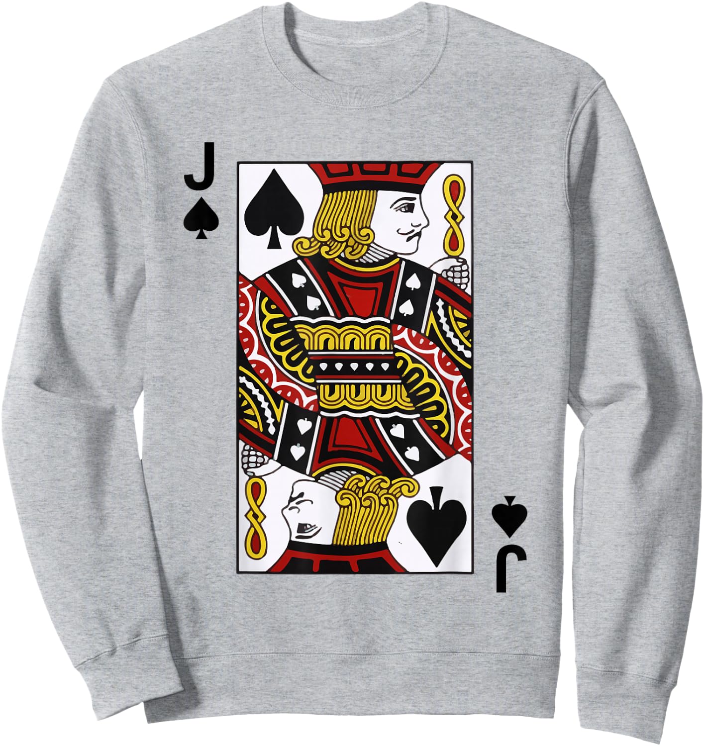 Jack of Spades J Blackjack Playing Cards Sweatshirt - Sweatshirt | Ash