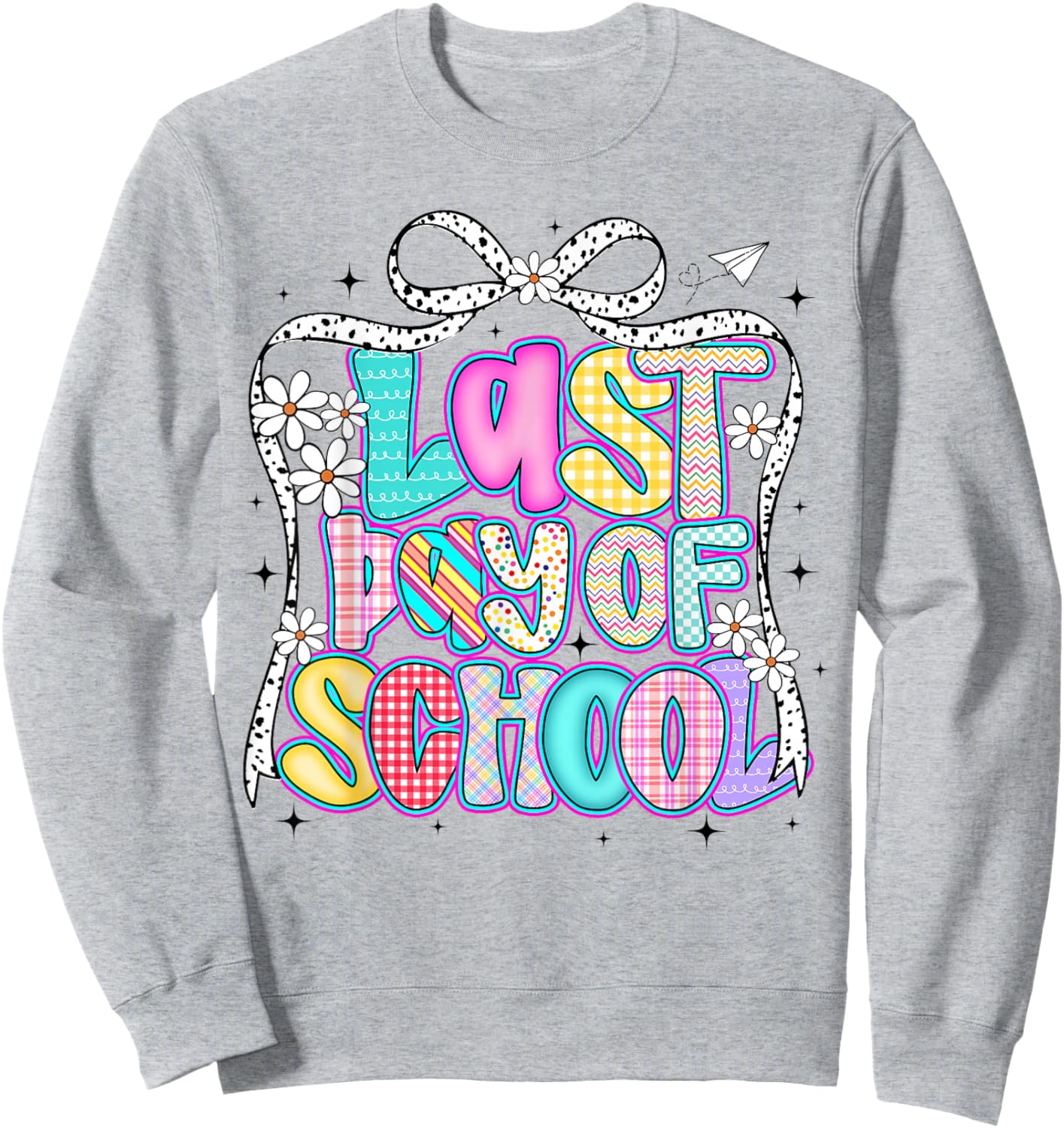 Happy Last Day of School Graduation Girls Teacher Coquette Sweatshirt - Sweatshirt | Ash