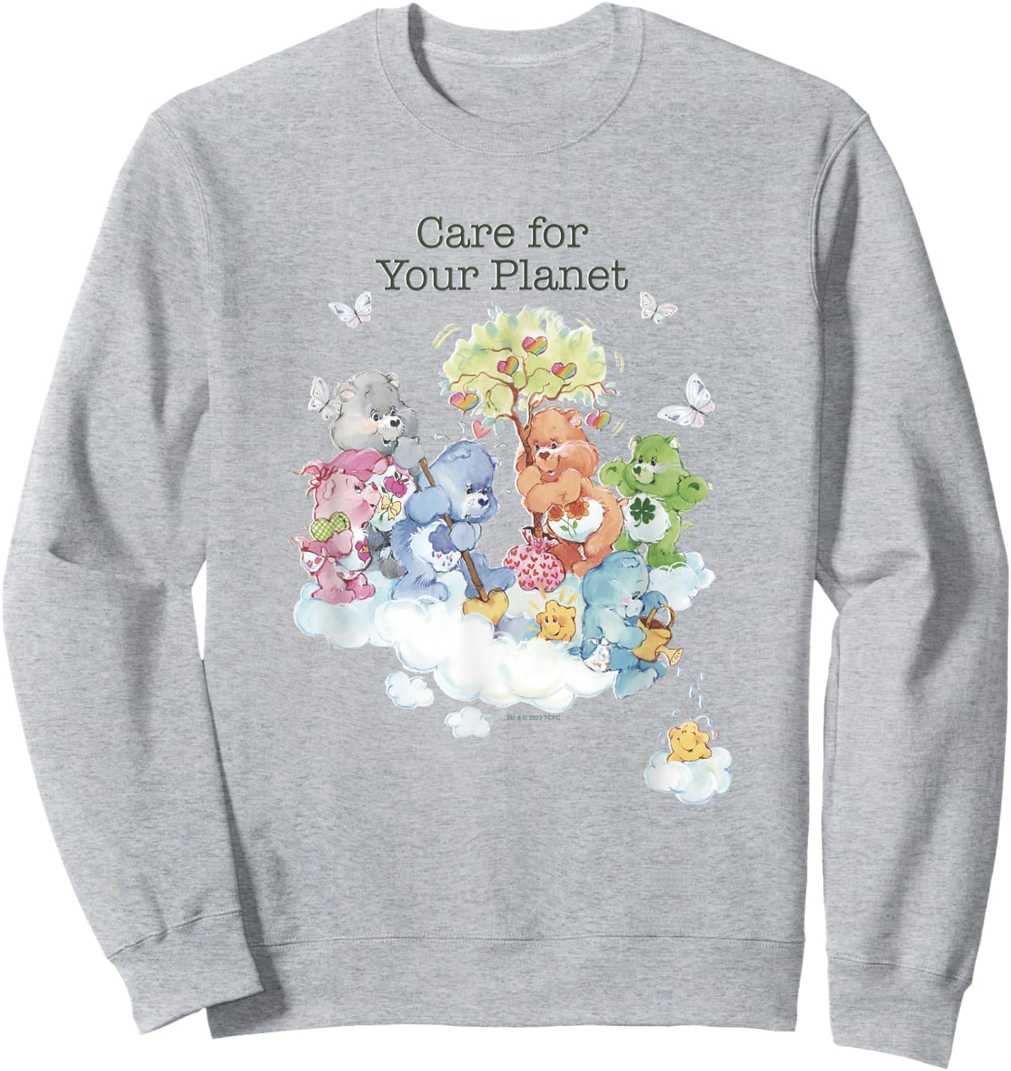 Care Bears Earth Day Care For Your Planet Vintage Retro Sweatshirt - Sweatshirt | Ash