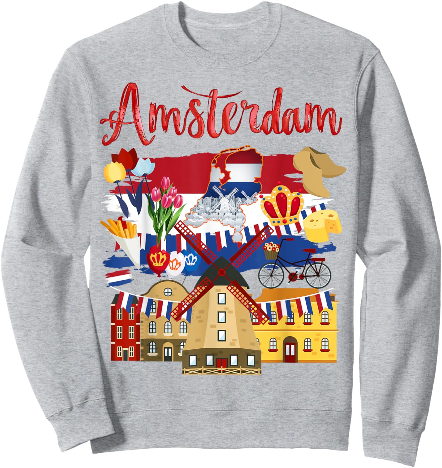 Amsterdam Outfit Idea For Kids & Holland Netherlands Flag Sweatshirt - Sweatshirt | Ash