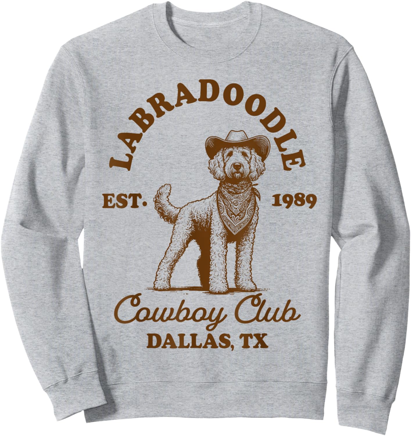 Labradoodle Mom Western Howdy Labradoodle Cowboys Club Sweatshirt - Sweatshirt | Ash