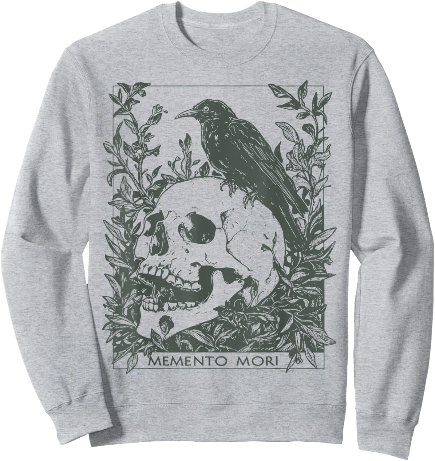 Memento Mori Vanitas Goth Gothic Dark Academia Occult Skull Sweatshirt - Sweatshirt | Ash