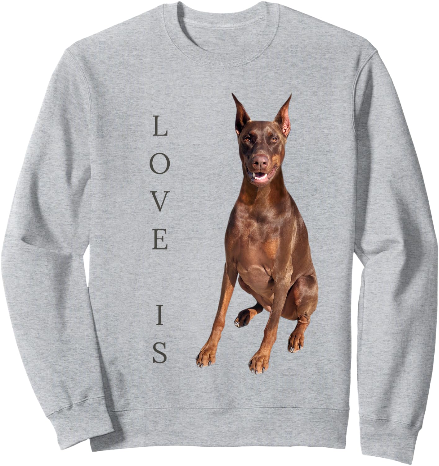 Doberman Shirt Doberman Pinscher Dog Mom Dad Love Pet Puppy Sweatshirt - Sweatshirt | Ash