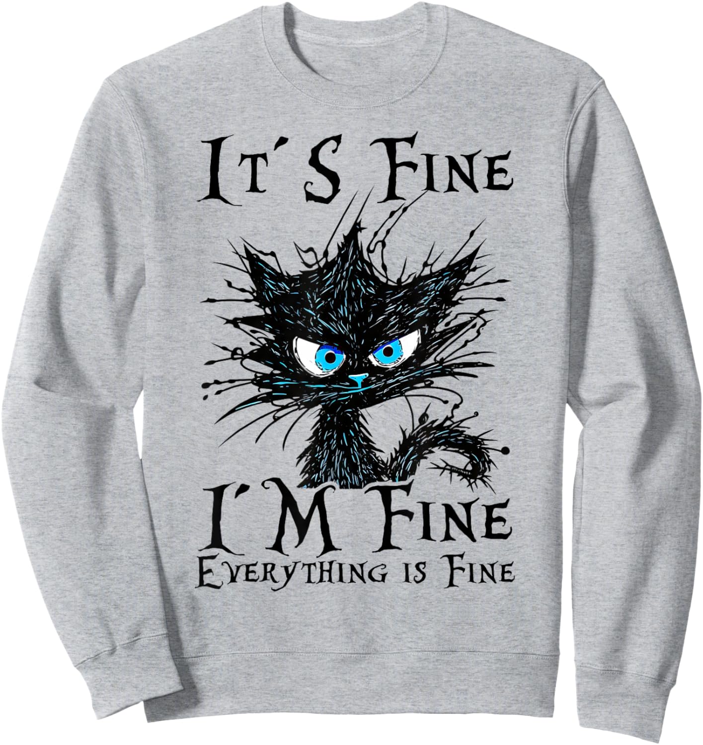 Funny Black Cat Women's Sweatshirt - Sweatshirt | Ash