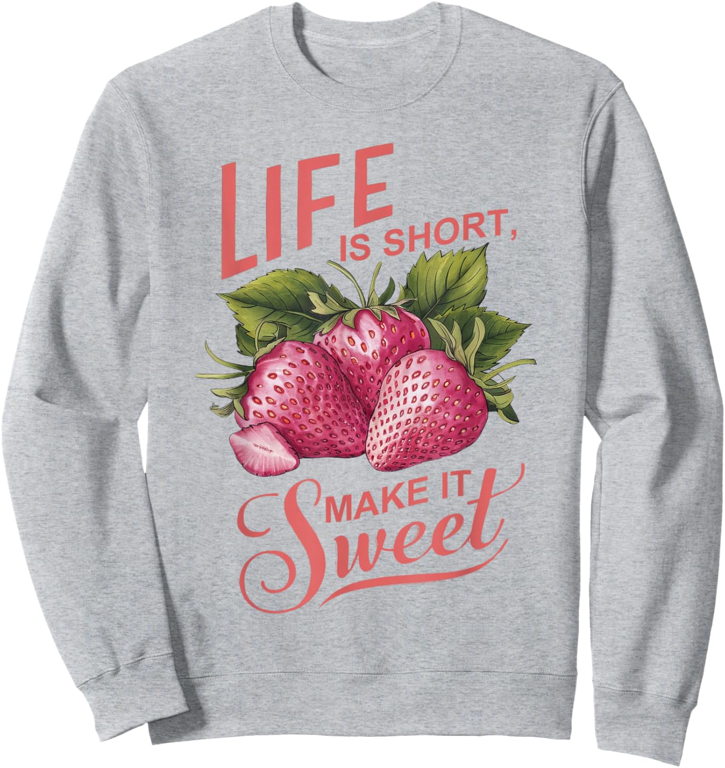 Summer Flower Botanical Strawberry Wildflower Sweatshirt - Sweatshirt | Ash