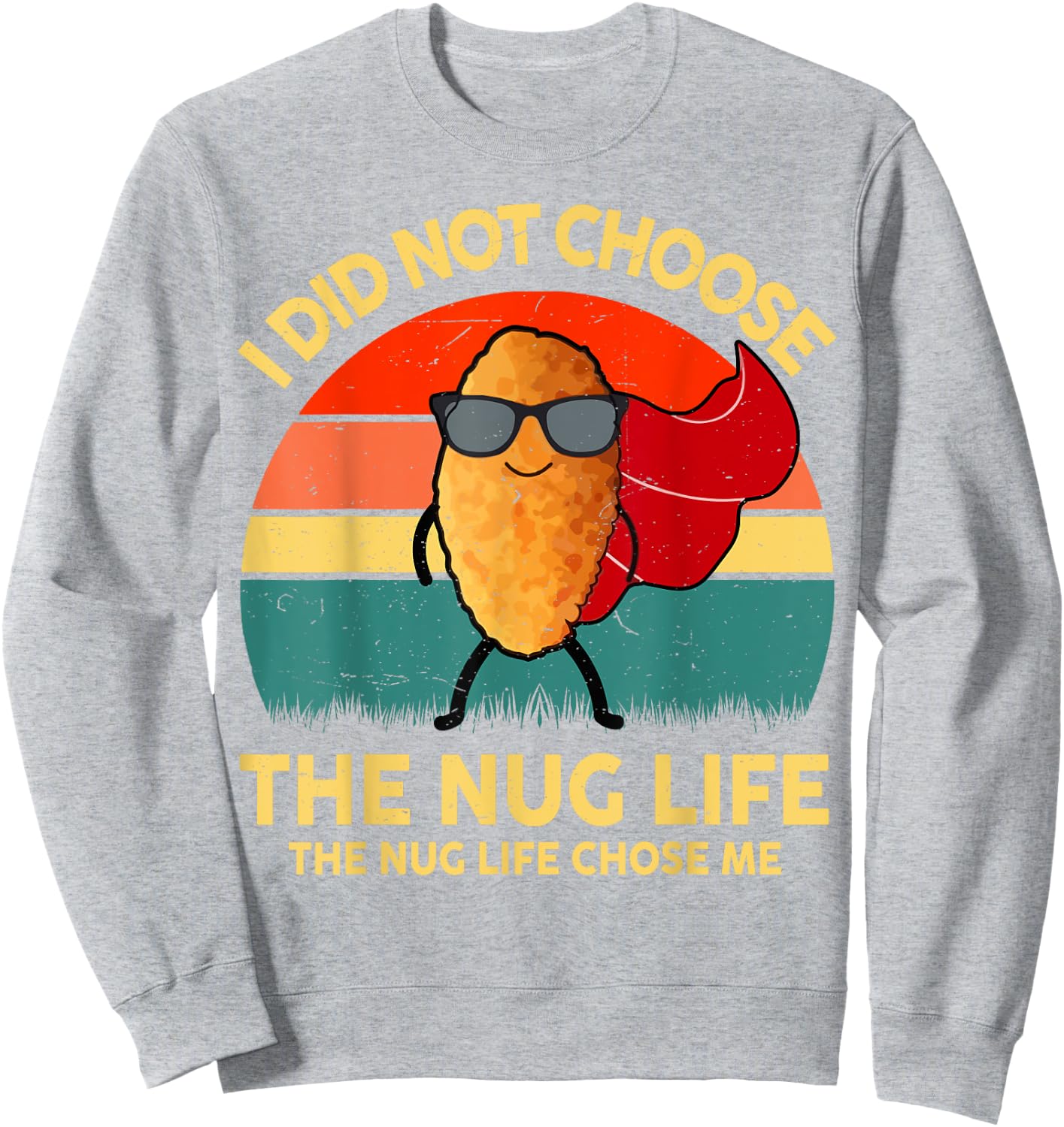 Nug-Life Shirt Kids Toddler Boy Funny I Love Chicken Nuggets Sweatshirt - Sweatshirt | Ash