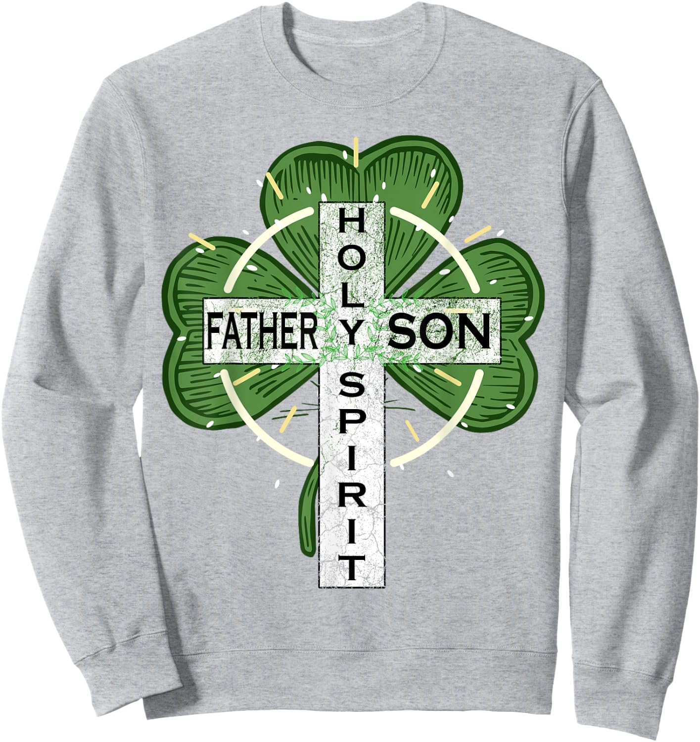 Irish Shamrock St Patricks Day Father Son Spirit Religious Sweatshirt - Sweatshirt | Ash