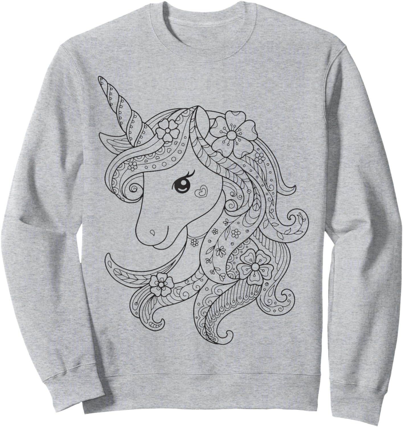 Unicorn to paint and color Sweatshirt - Sweatshirt | Ash
