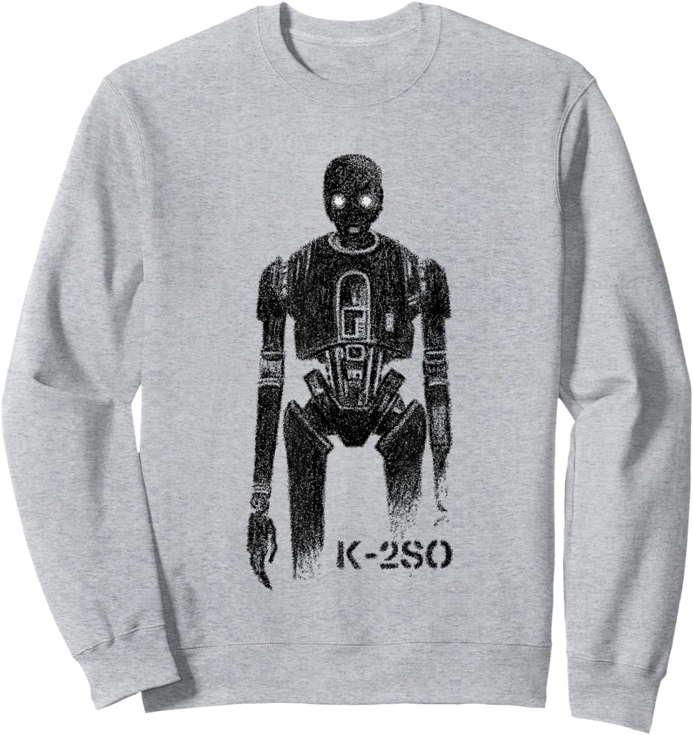 Star Wars Rogue One Iconic K-2SO Enforcer Droid Faded Logo Sweatshirt - Sweatshirt | Ash