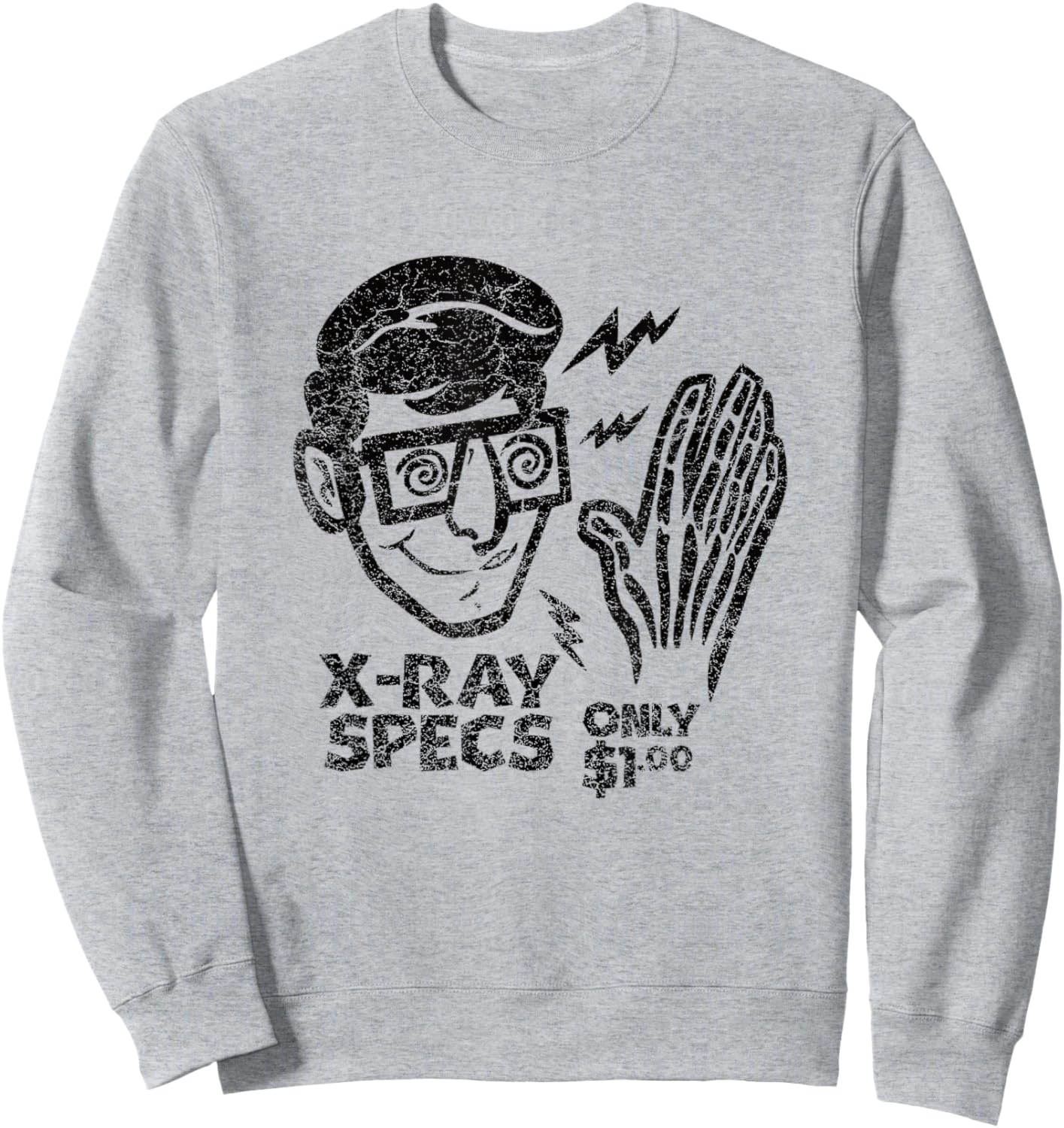 Retro X-Ray Specs Funny Nostalgia Vintage Comic Design Sweatshirt - Sweatshirt | Ash