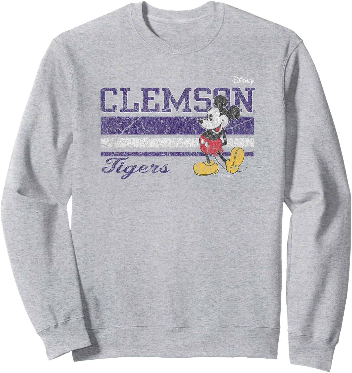 Clemson Tigers Mickey Mouse Vintage Orange Sweatshirt - Sweatshirt | Ash