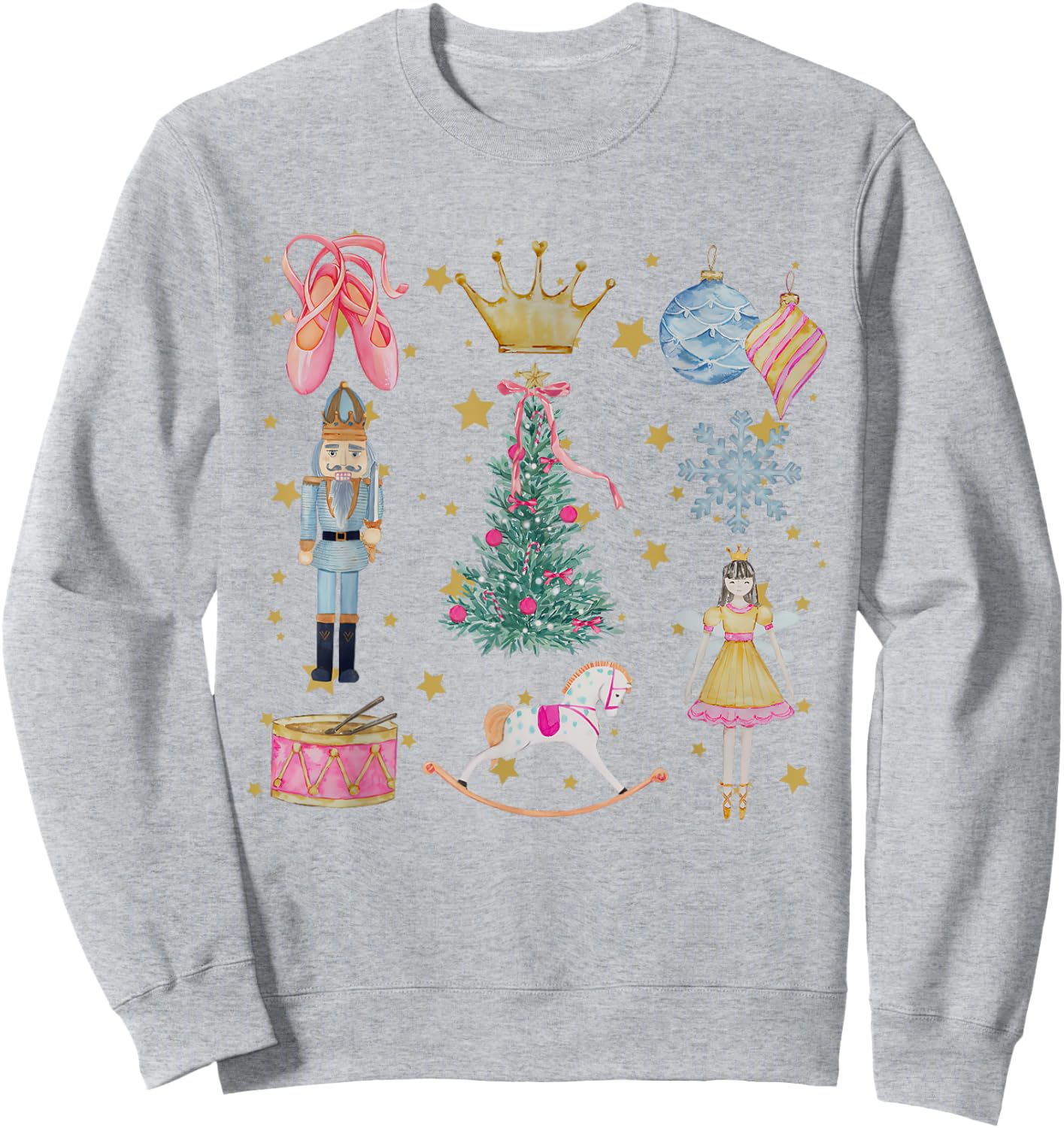 Nutcracker Coquette Christmas Sugar Plum Fairy Holiday Party Sweatshirt - Sweatshirt | Ash