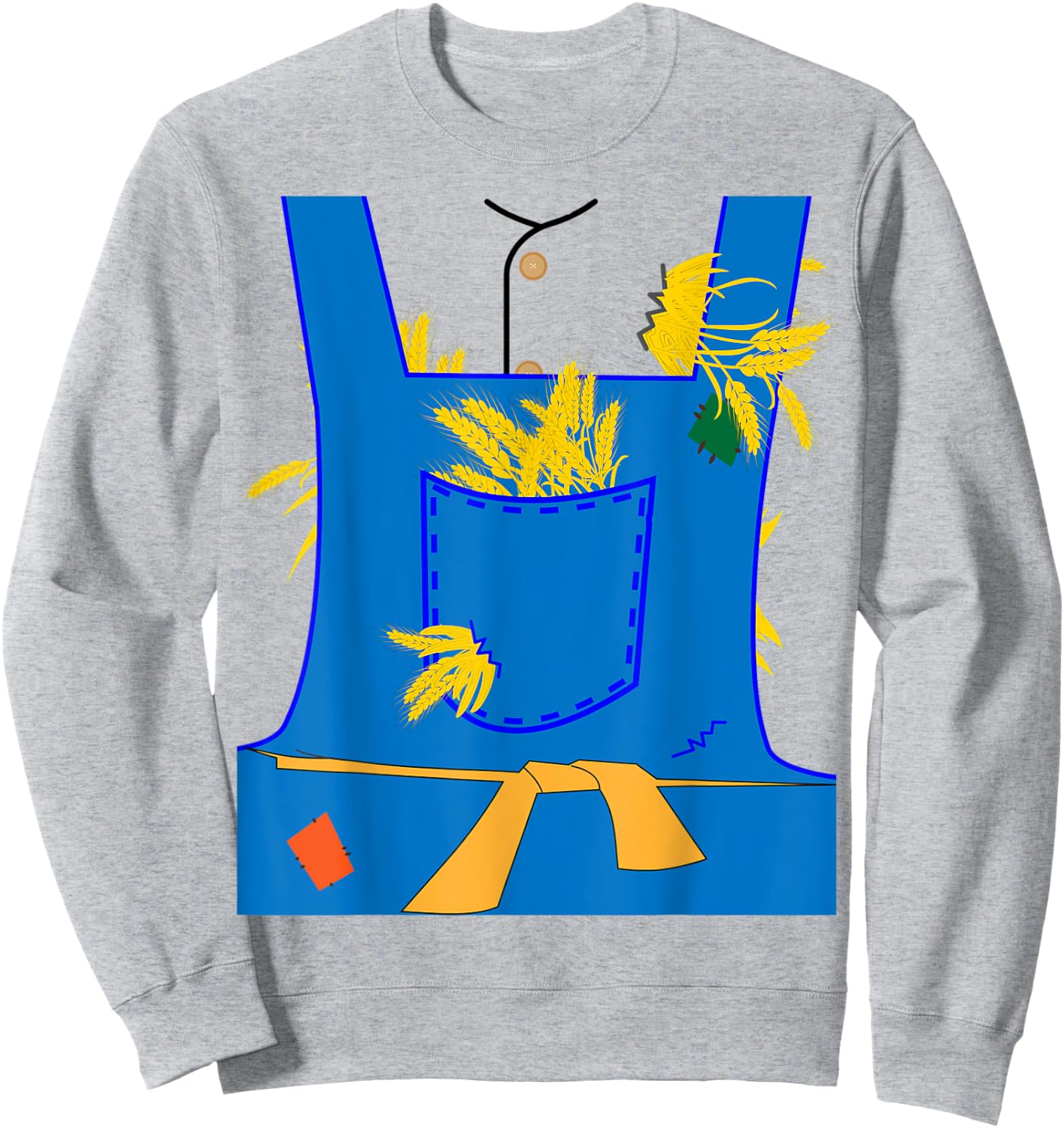 The Wonderful Wizard of Oz Scarecrow Lazy Halloween Costume Sweatshirt - Sweatshirt | Ash