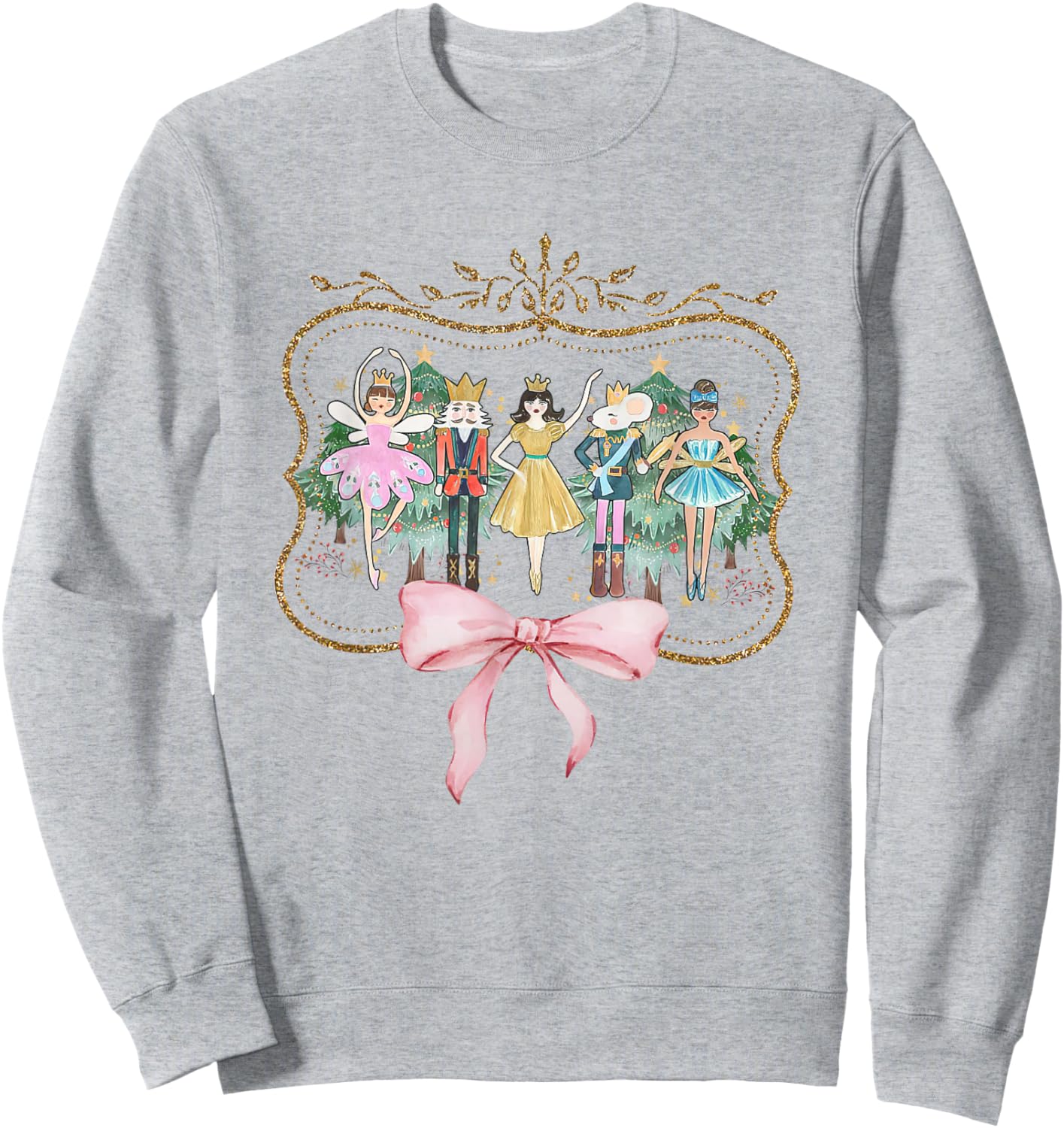 Nutcracker Ballet Sugar Plum Fairy Retro Christmas Sweatshirt - Sweatshirt | Ash