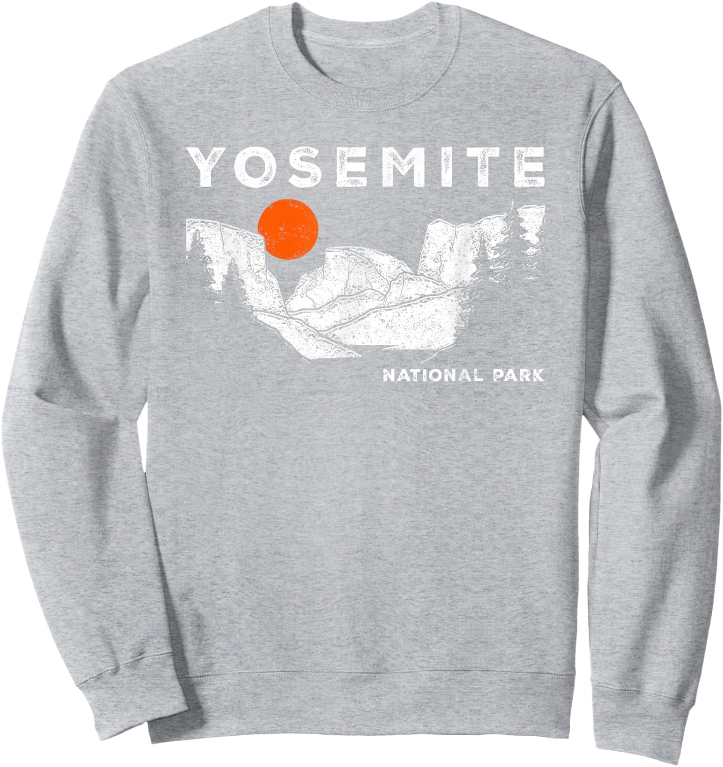 Retro Yosemite Half-Dome National Park Vintage Sweatshirt - Sweatshirt | Ash