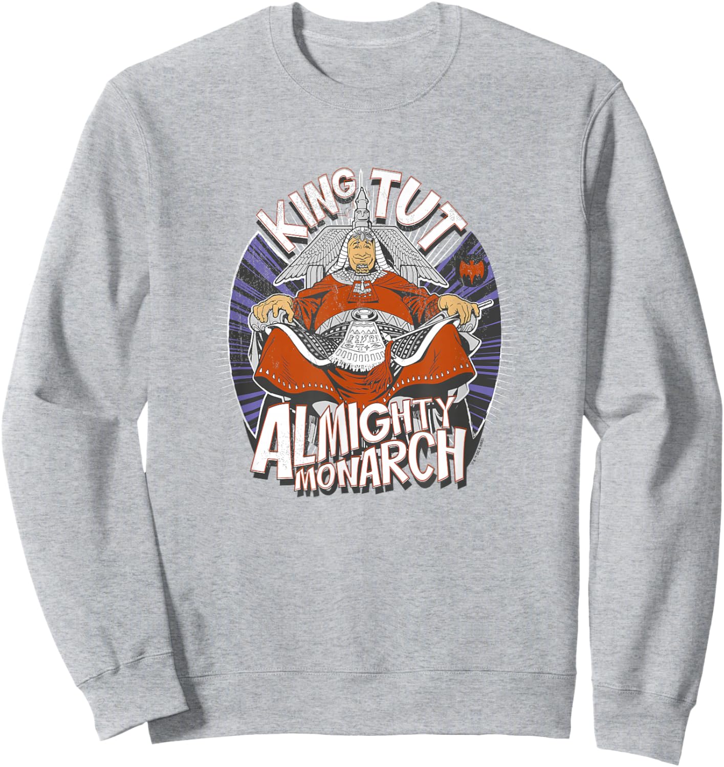 Batman King Tut Almighty Monarch Vintage Big Chest Logo Sweatshirt - Sweatshirt | Ash