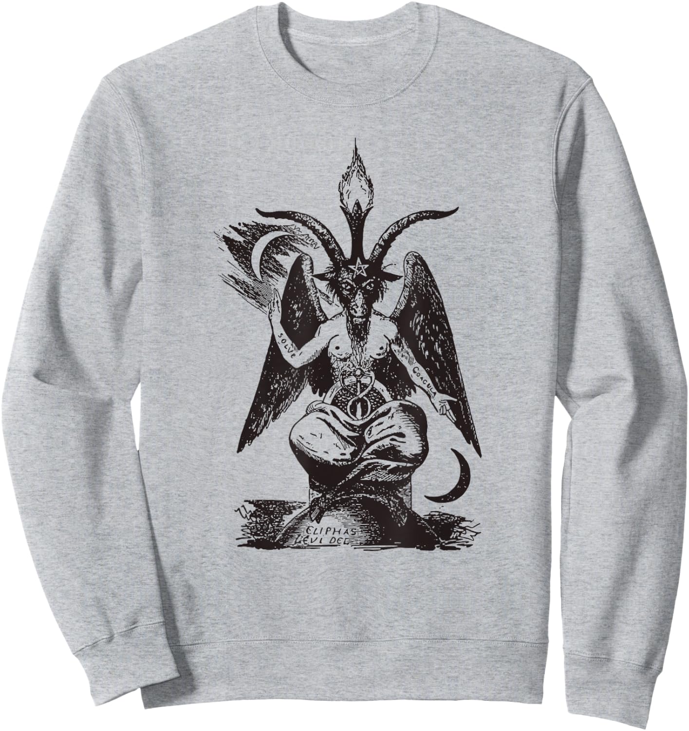 Baphomet Mystic Occult Goth Demon Satan Satanism Black White Sweatshirt - Sweatshirt | Ash