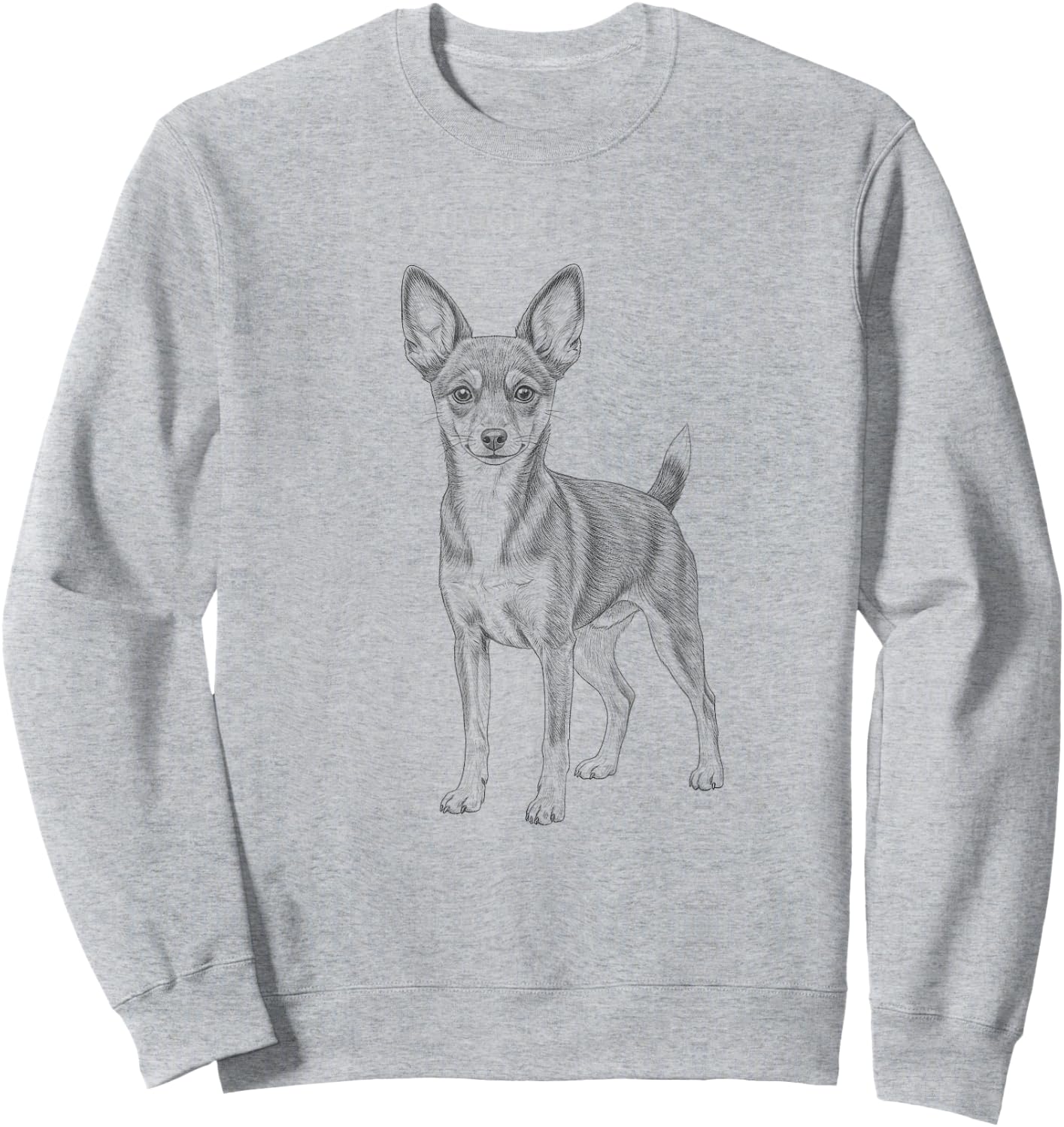 Vintage Toy Fox Terrier Drawing Art Design Sweatshirt - Sweatshirt | Ash