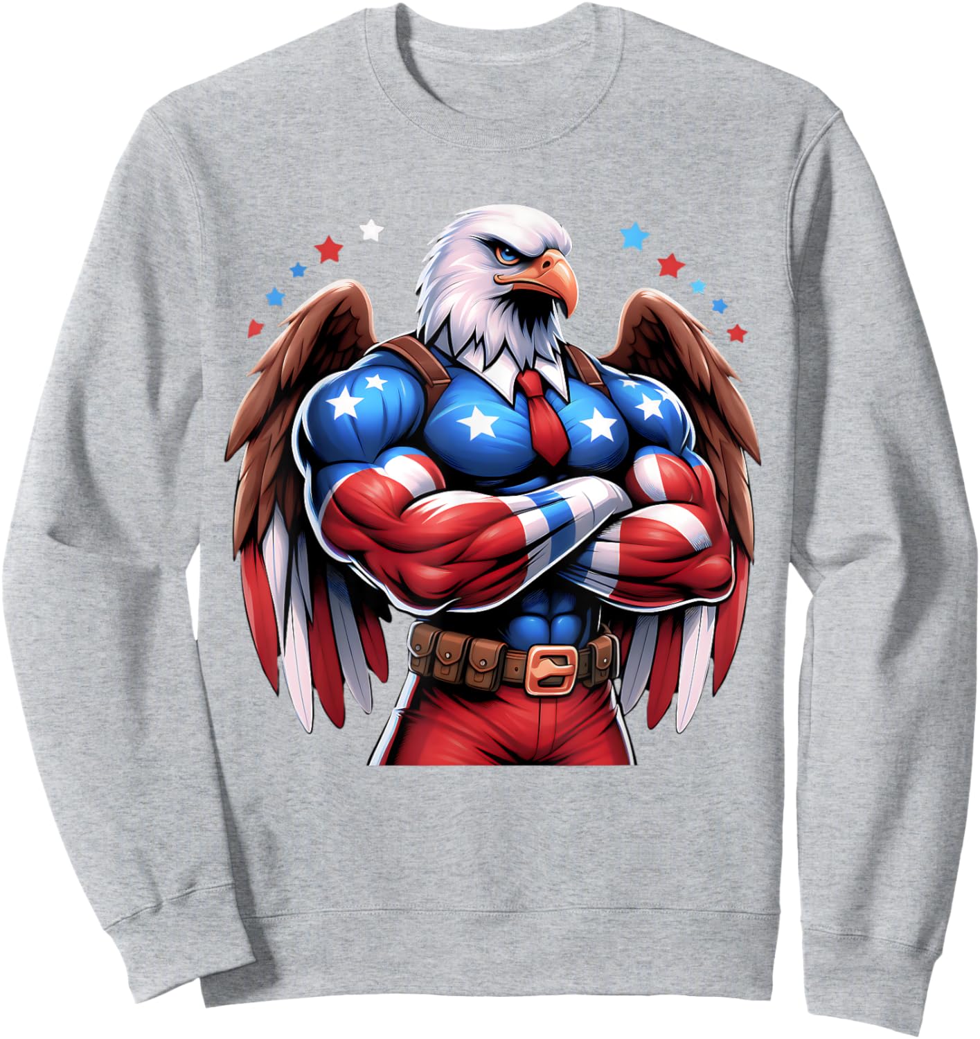 Patriotic US Flag Patriotic Eagle July USA American Flag Women Men Sweatshirt - Sweatshirt | Ash