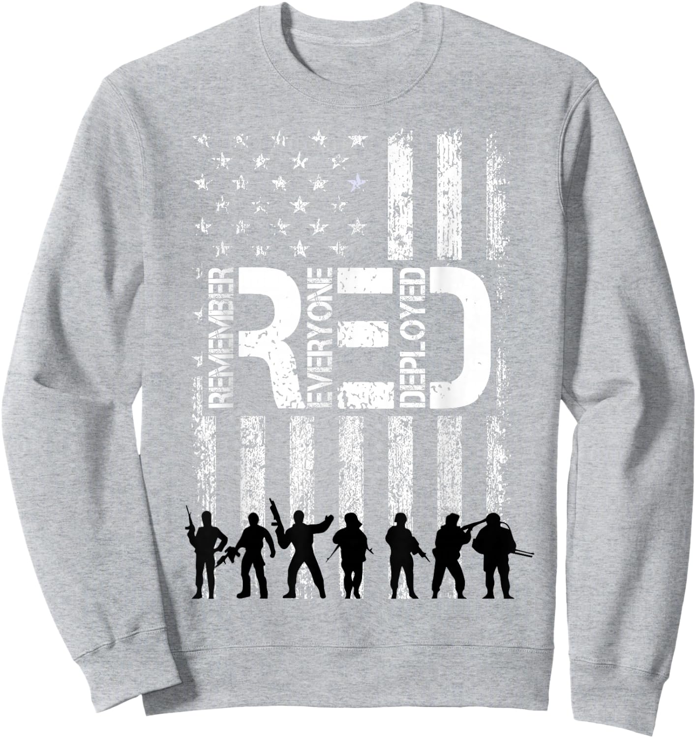 On Fridays We Wear Red Military Veteran Day American Flag Men Sweatshirt - Sweatshirt | Ash