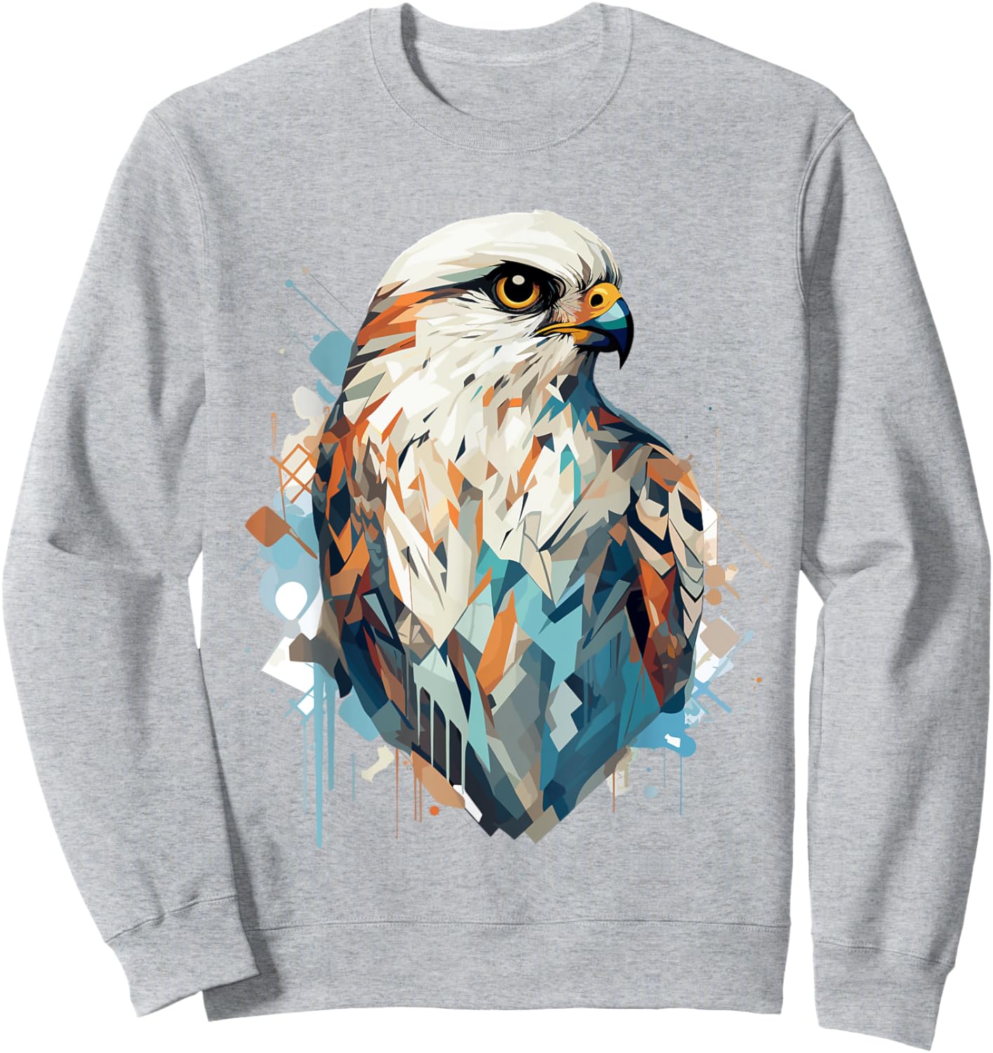 American Kestrel Bird Geometric Patten Art,Cute Kestrel Love Sweatshirt - Sweatshirt | Ash