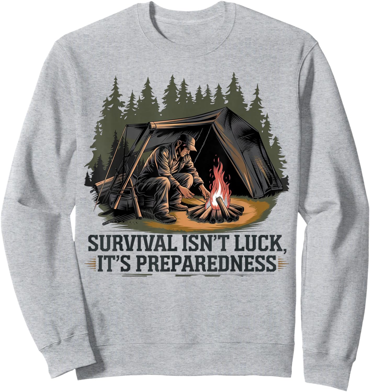 Survival Is Not Luck It's Preparation , Black, S Sweatshirt - Sweatshirt | Ash