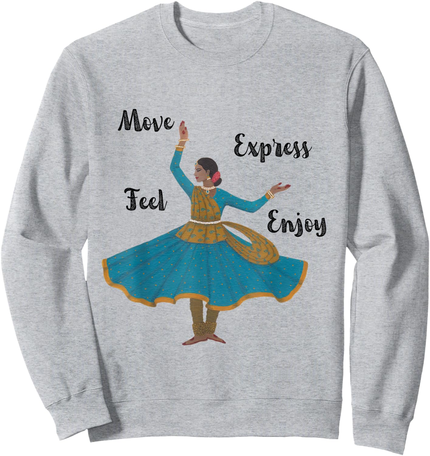 Kathak Indian Classical Dancer Sweatshirt - Sweatshirt | Ash